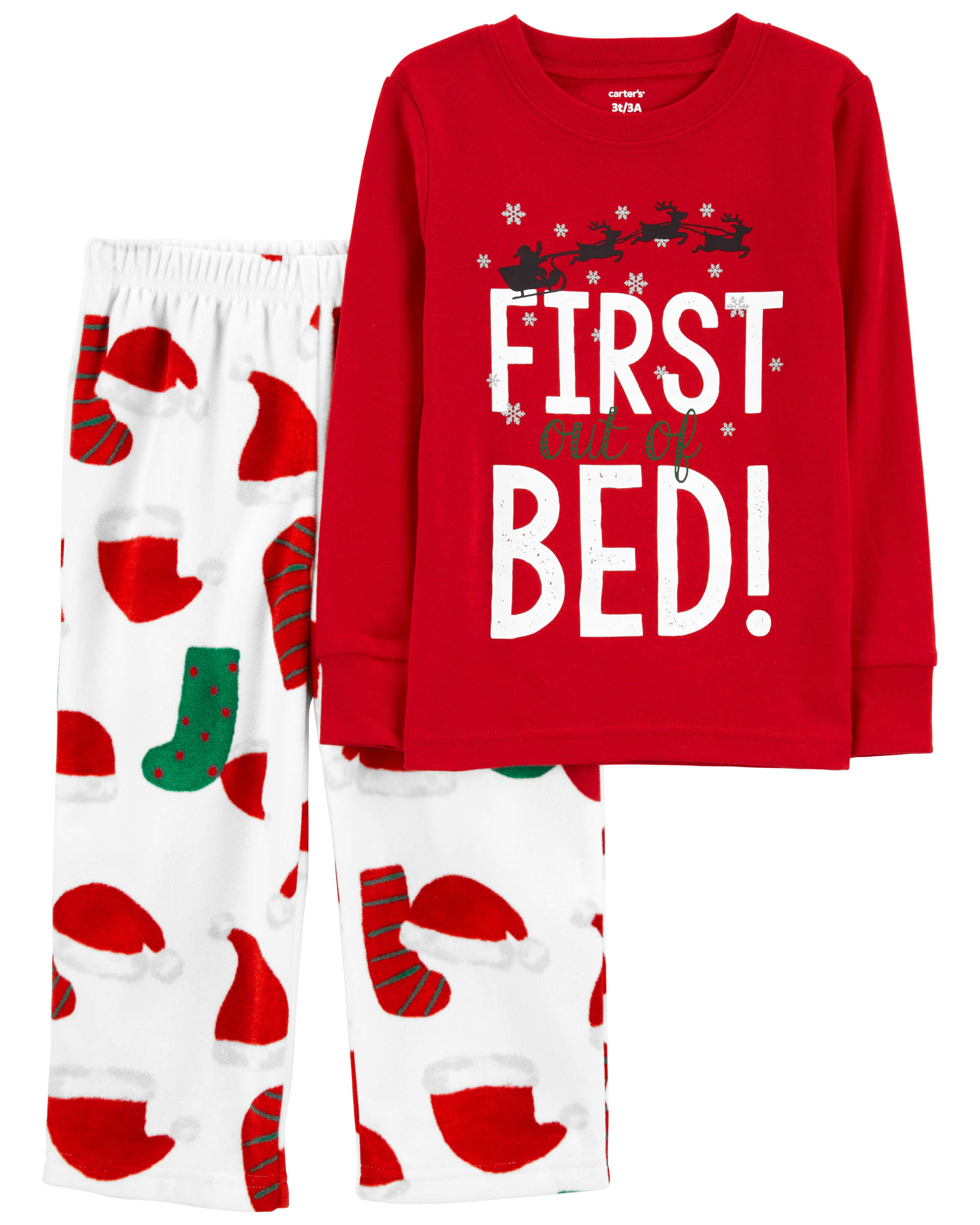 Carter's 2-Piece Christmas Cotton & Fleece PJs