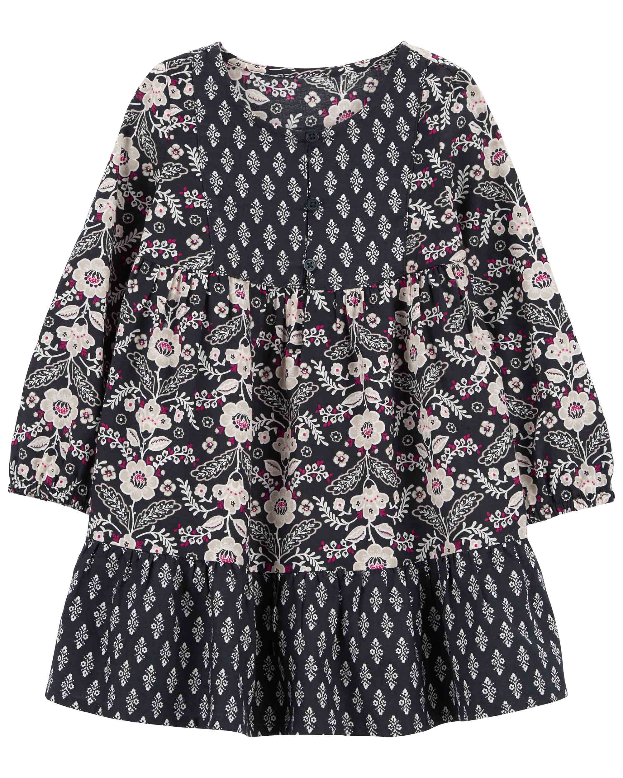 Carter's Floral Drapey Twill Dress