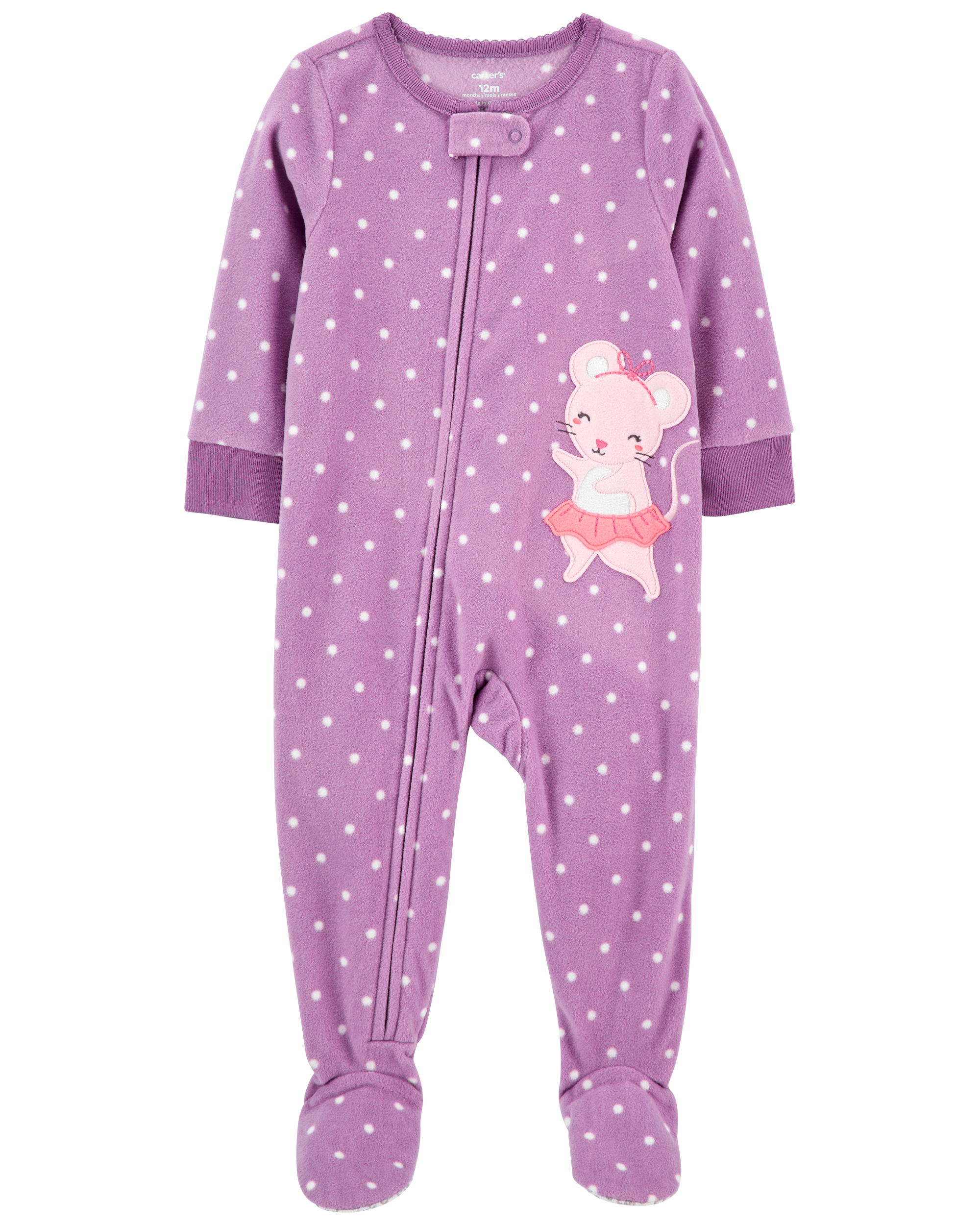 Carter's 1 Piece Fleece Footed Mouse Pajama