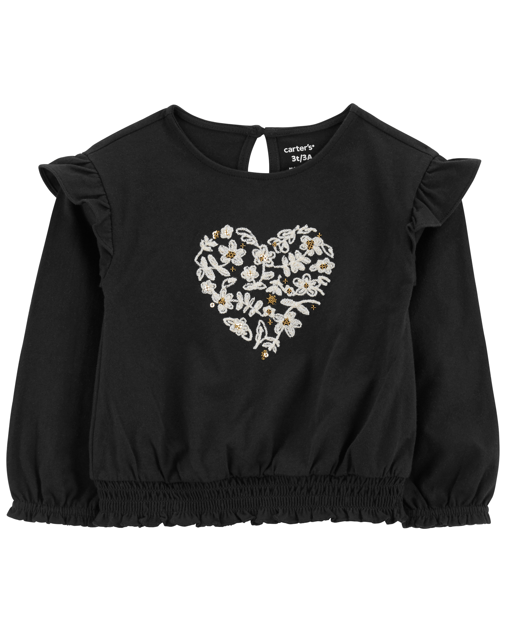 OshKosh B'gosh FA23 TG Fashion Top black heart top