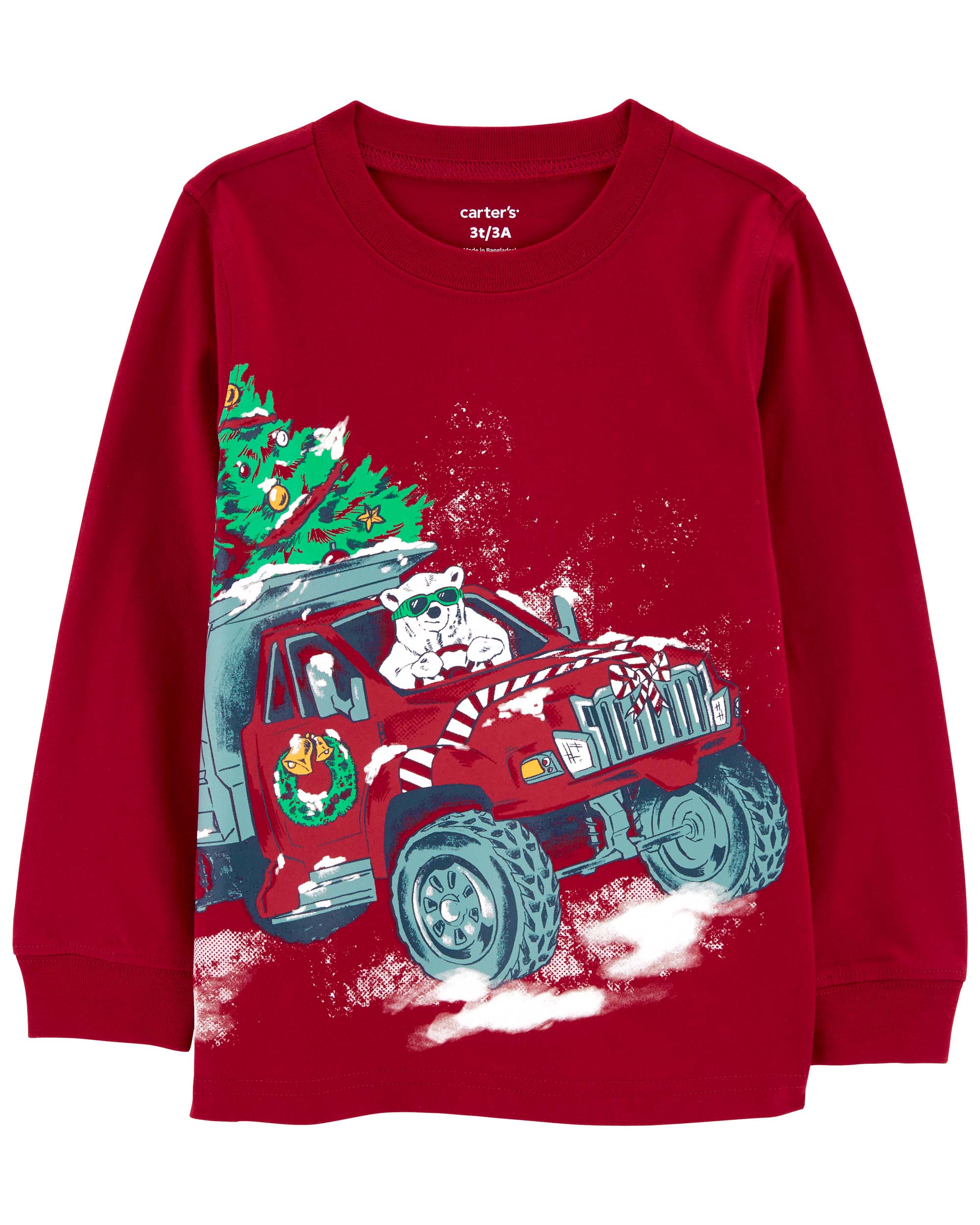 Carter's Tee Red Crashing Snow Tee