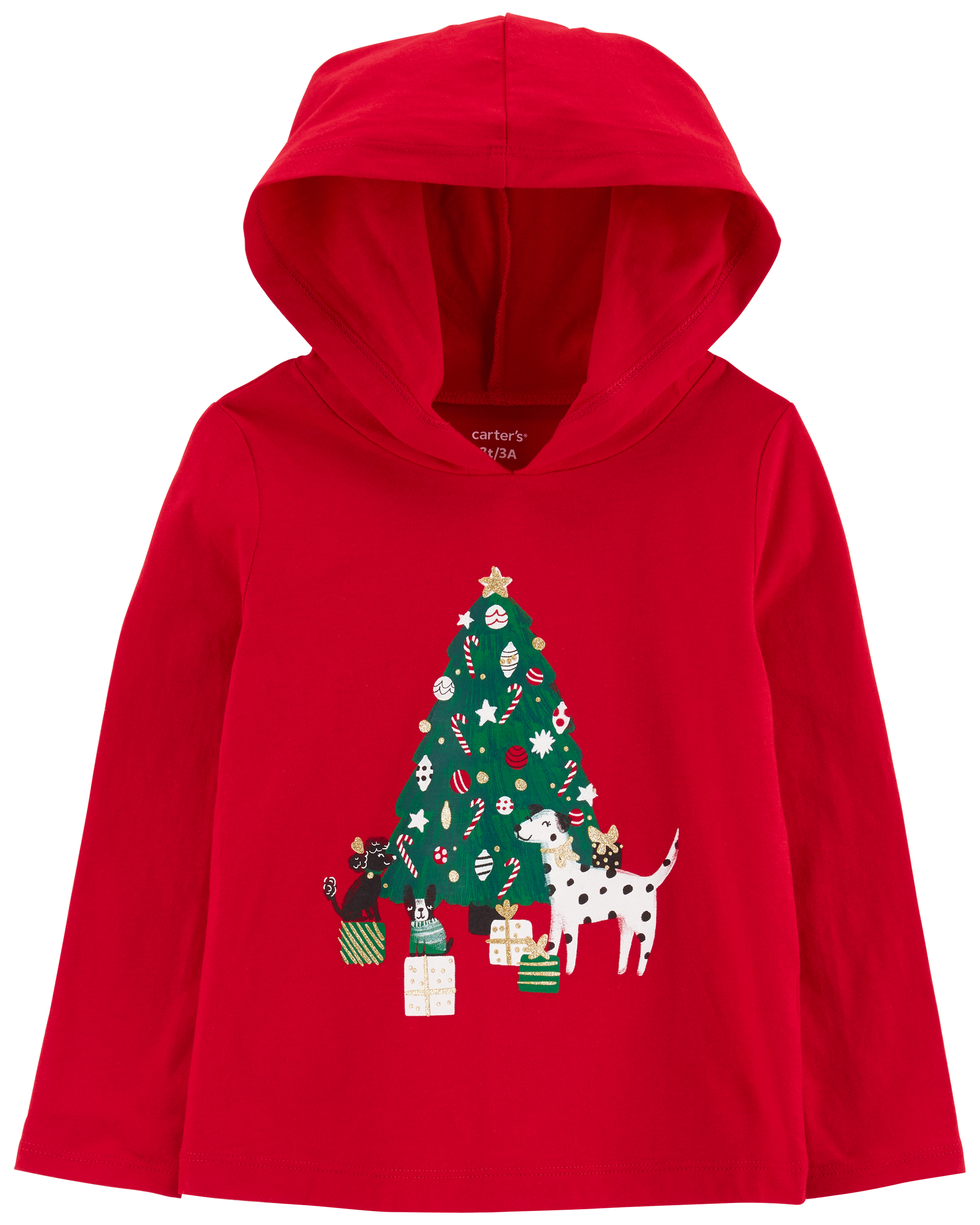 OshKosh B'gosh FA23 TG Knit Top red holiday hood top