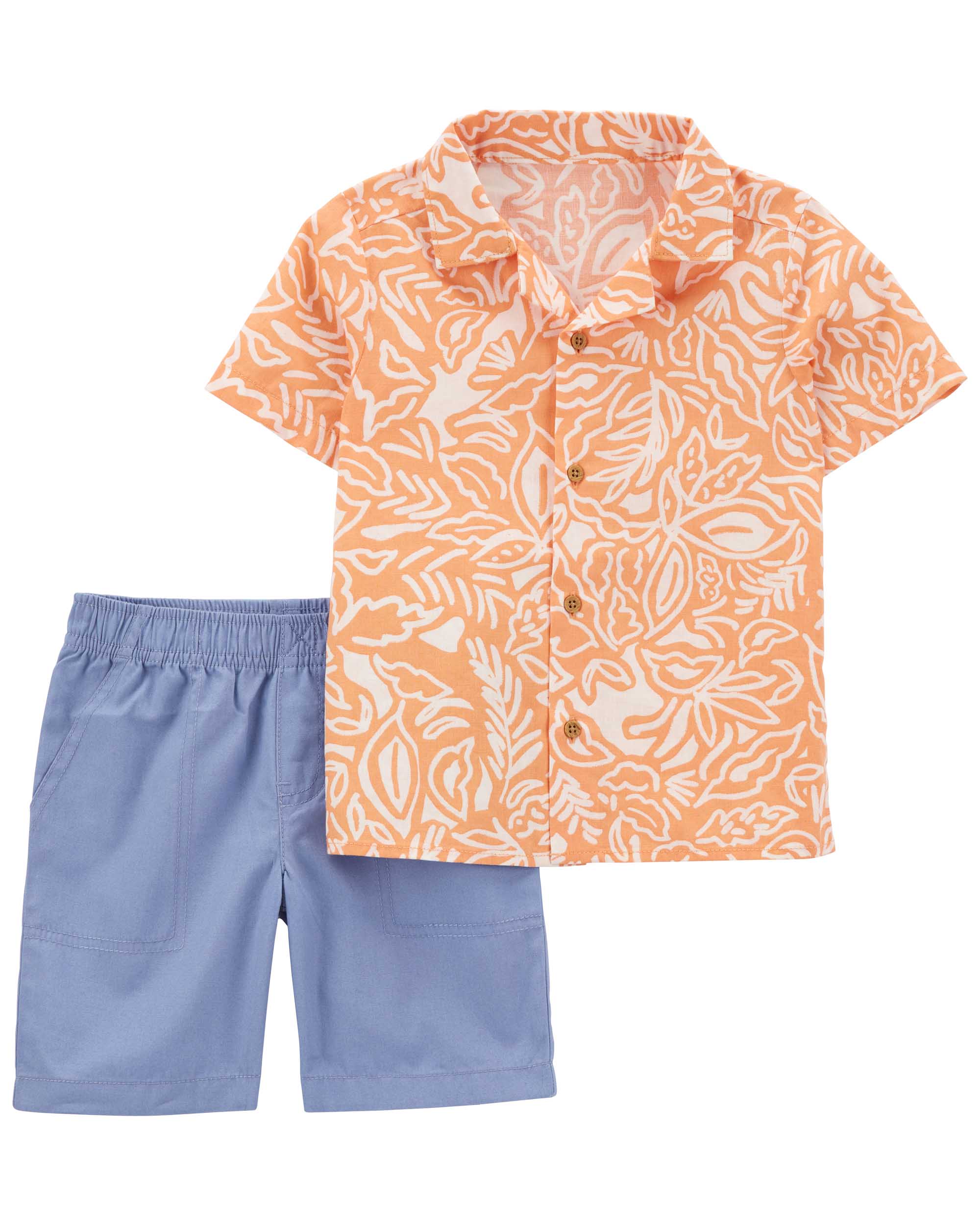 Carter's 2-Piece Palm Tree Printed Shirt and Shorts Set