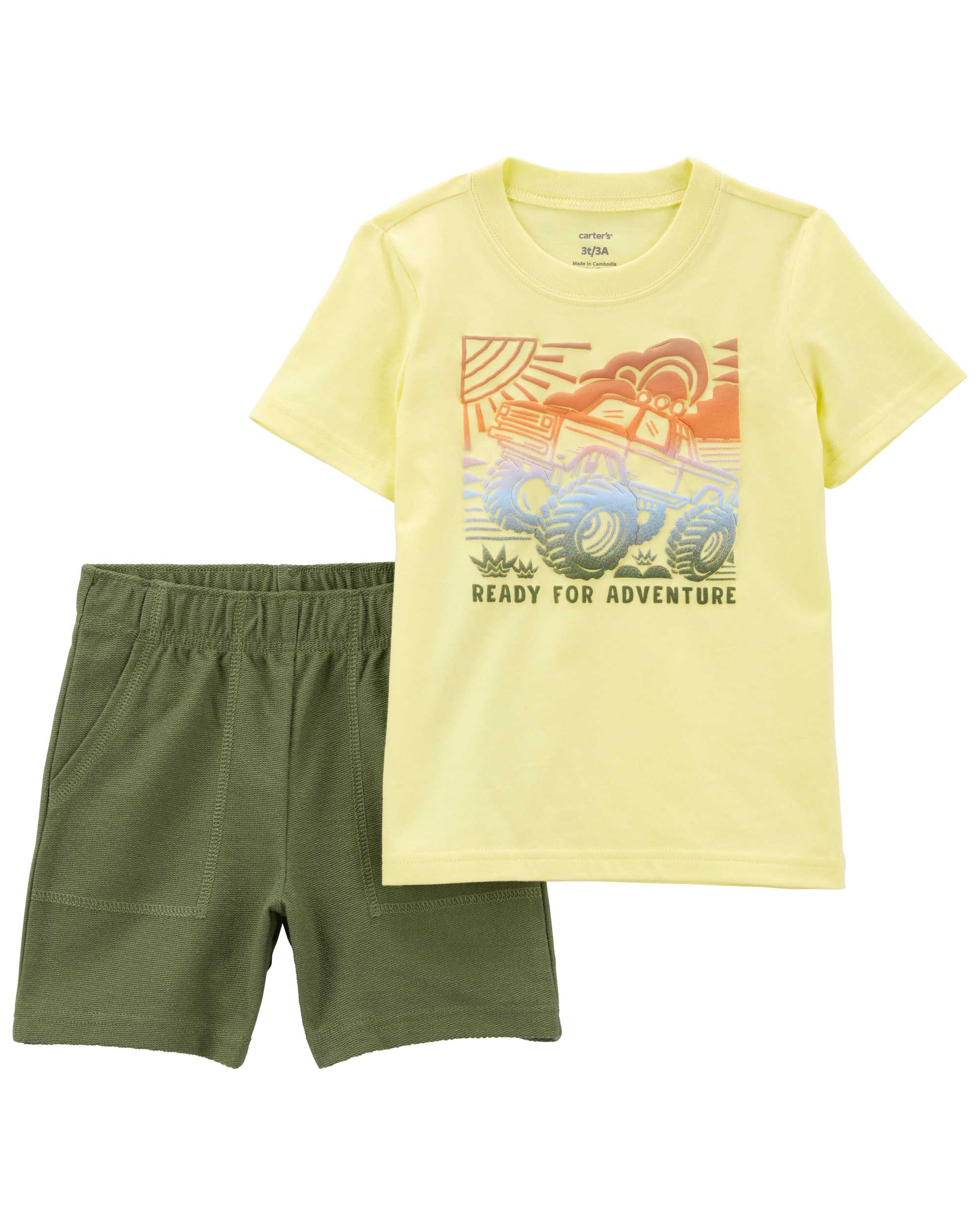 Carter's 2-Piece Monster Truck Printed Tee and Shorts Set