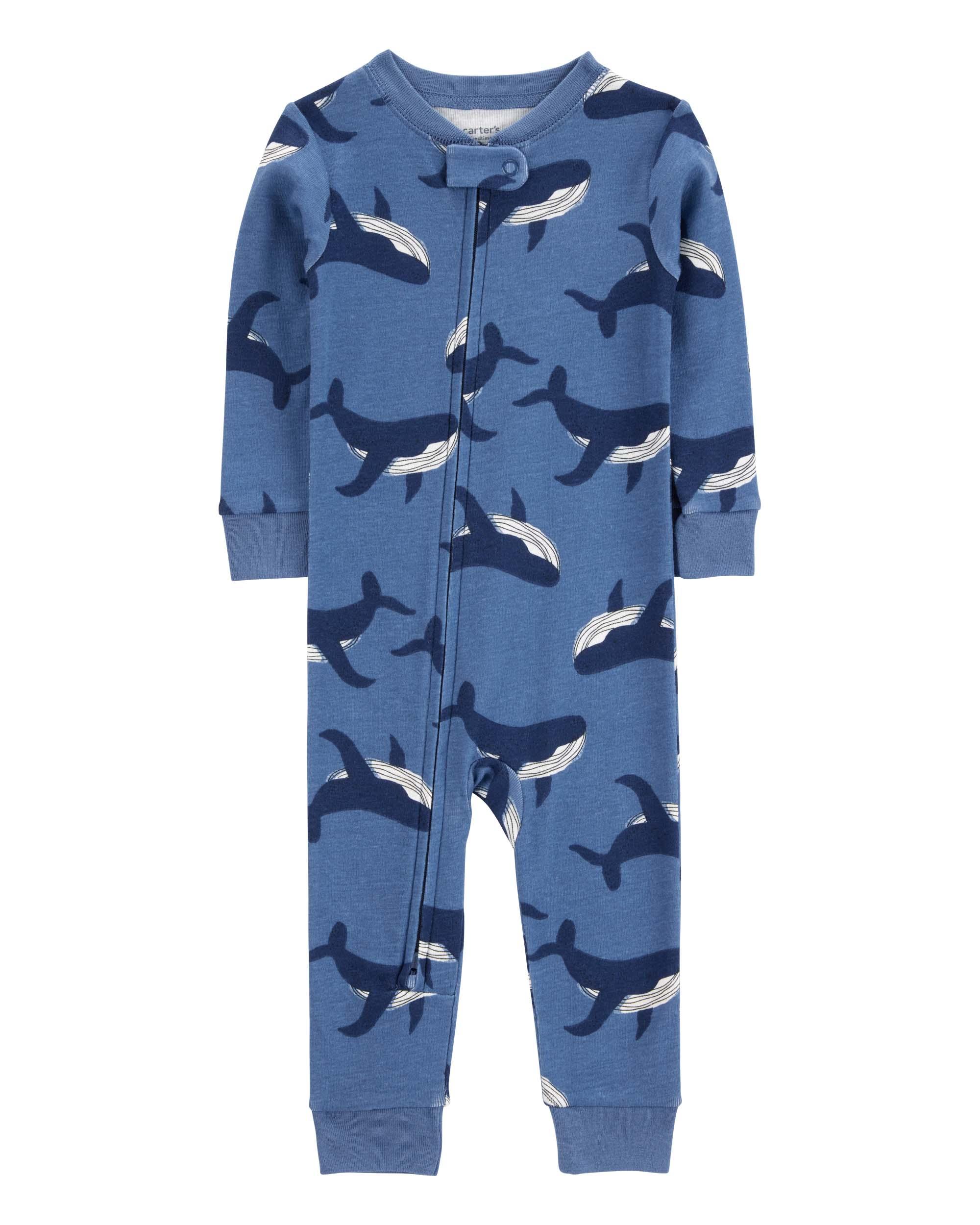 Carter's Toddler Whale Print Snug Fit Cotton Footless 1-Piece Pyjamas - Navy