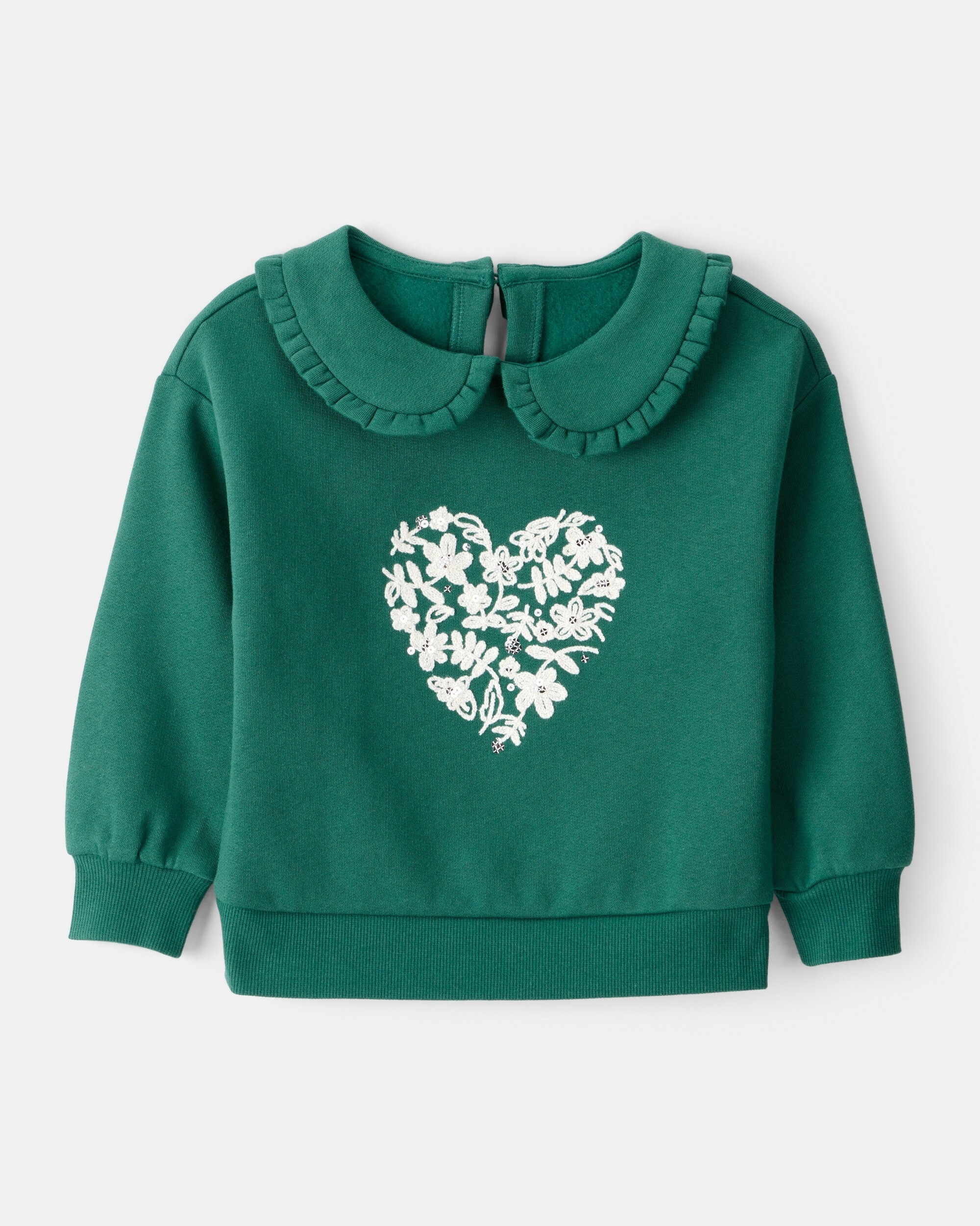 Carter's Toddler Girl Long-Sleeve Heart Sweater, Green
