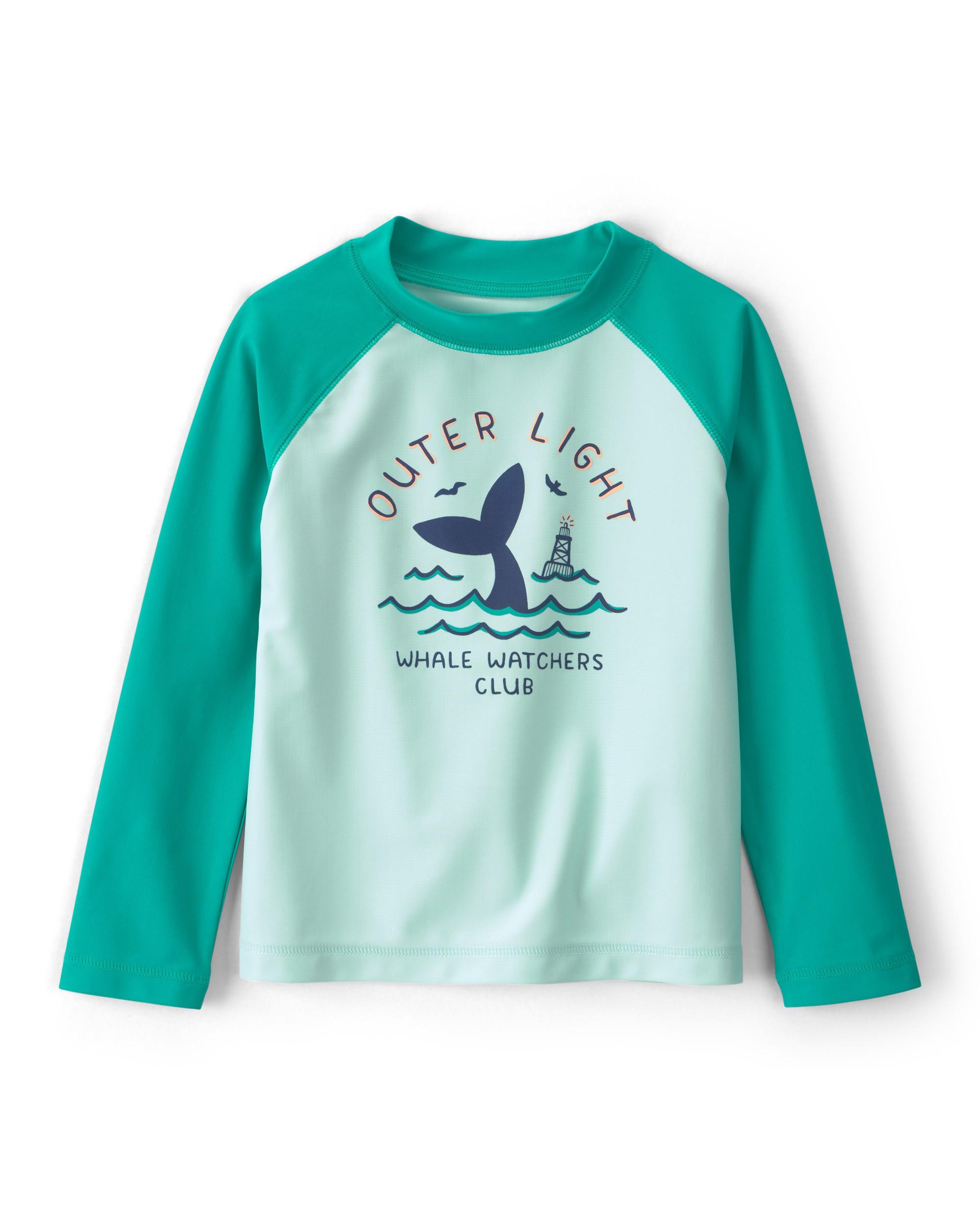 Carter's Toddler Boys Whale Long Sleeve Rashguard, Green