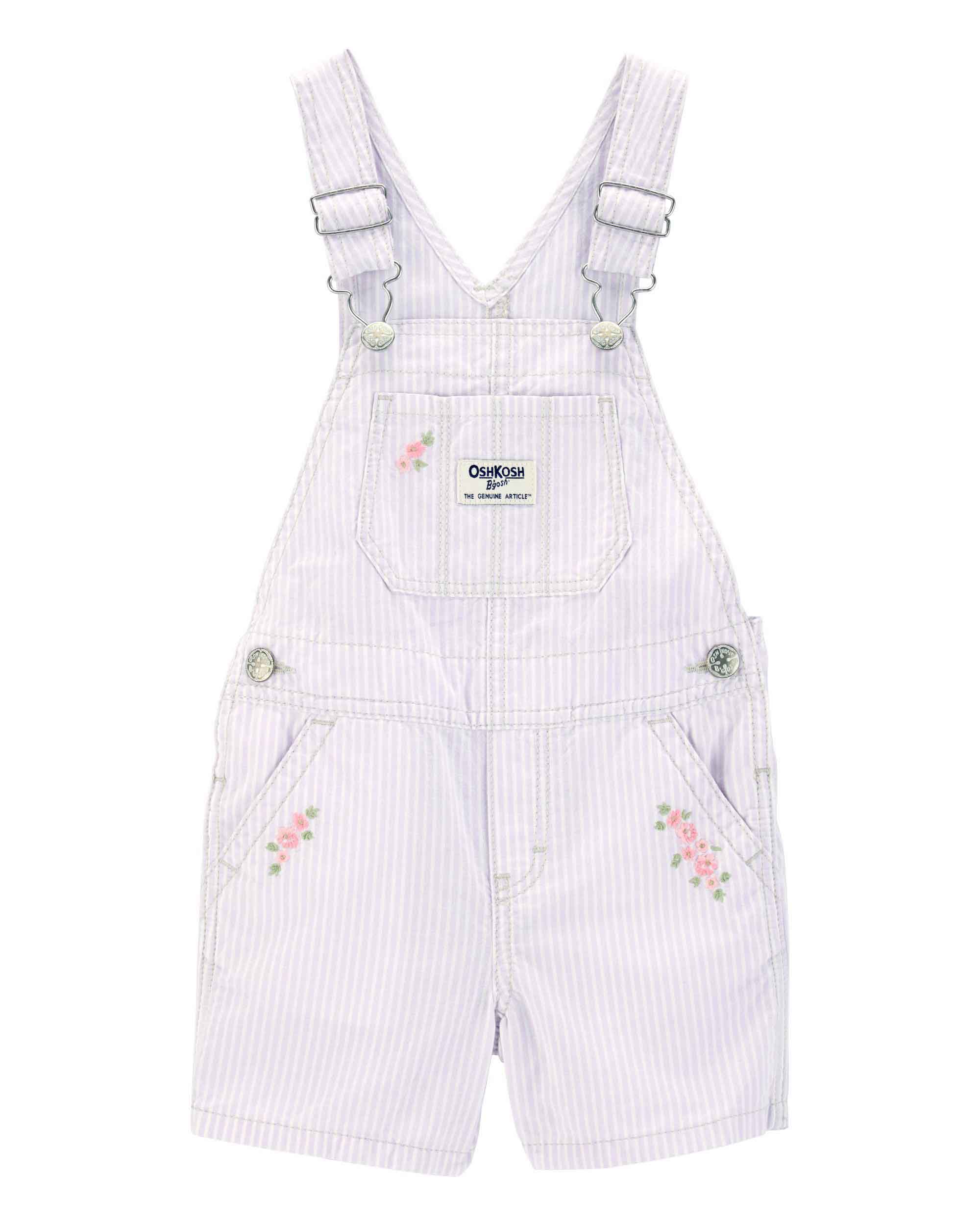 OshKosh B'gosh Floral and Striped Shortalls