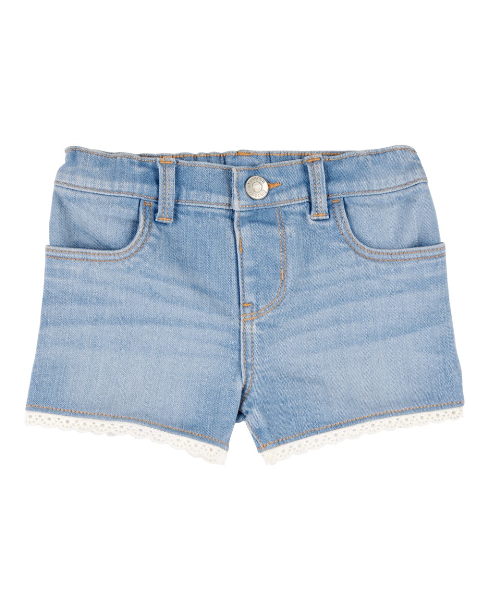 Carter's Toddler Girls Lace Trim Shorts, Blue