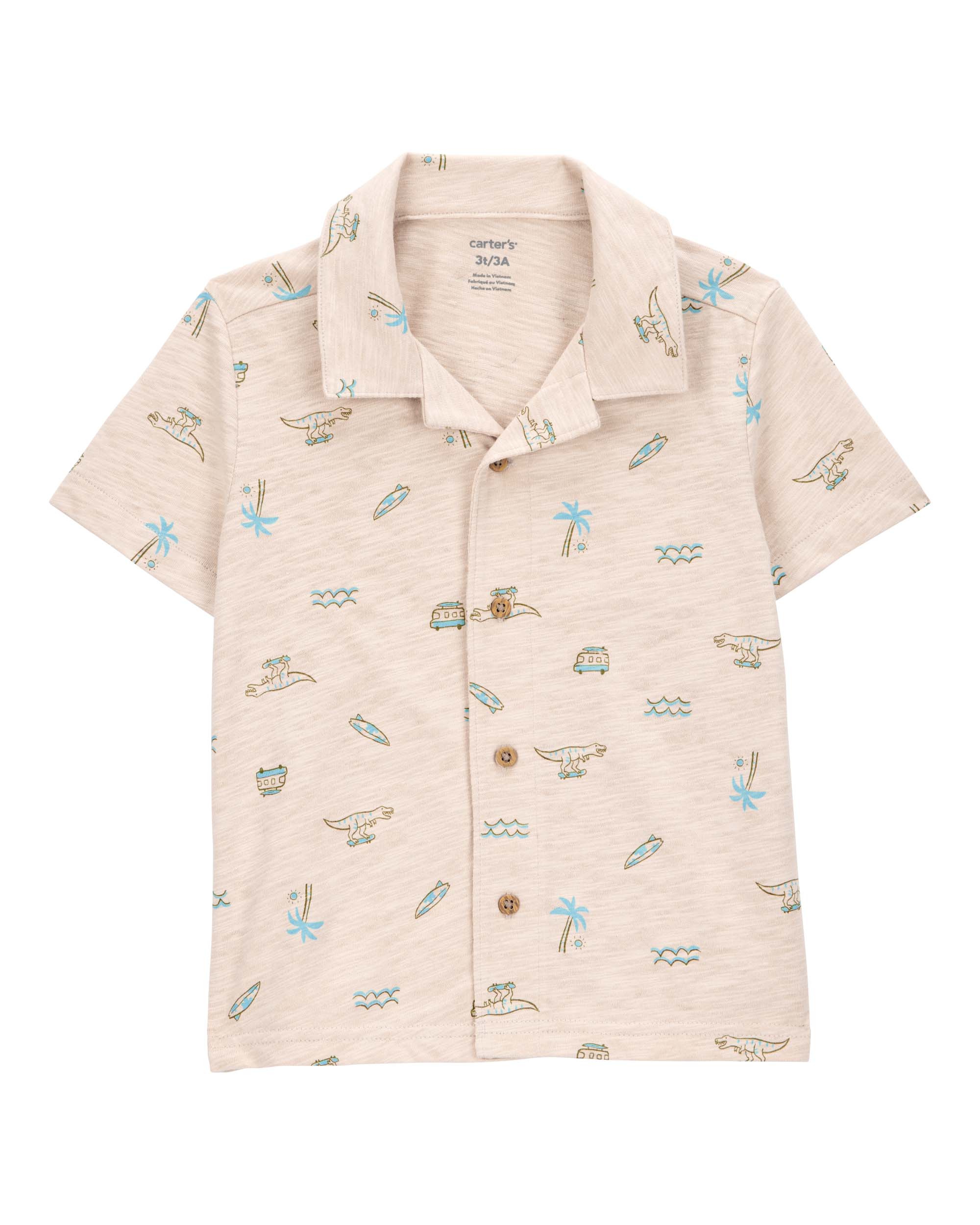 Carter's 1-Piece Dinosaur Print Short-Sleeve Shirt