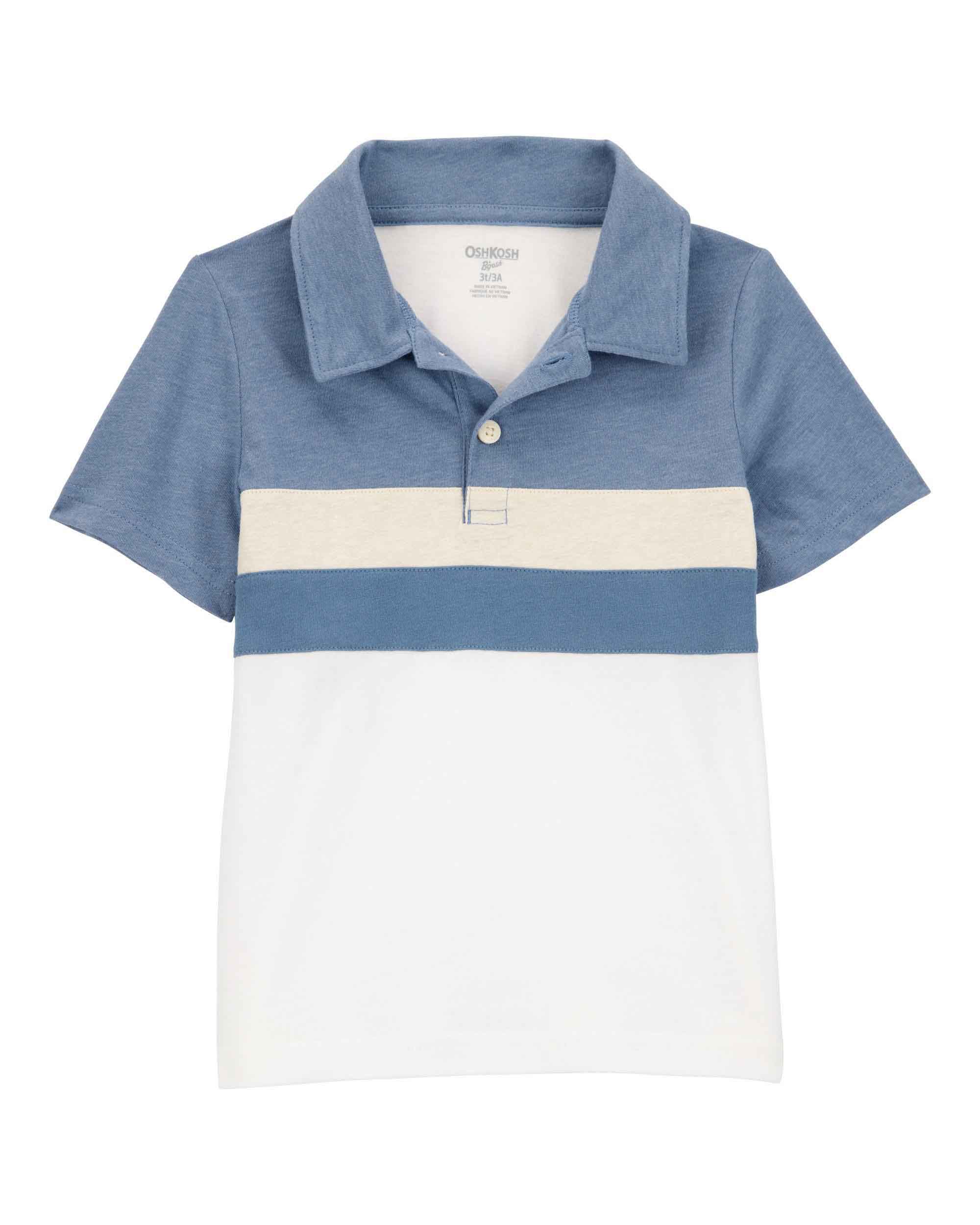 Oshkosh Striped Collar-Neck Polo Tee