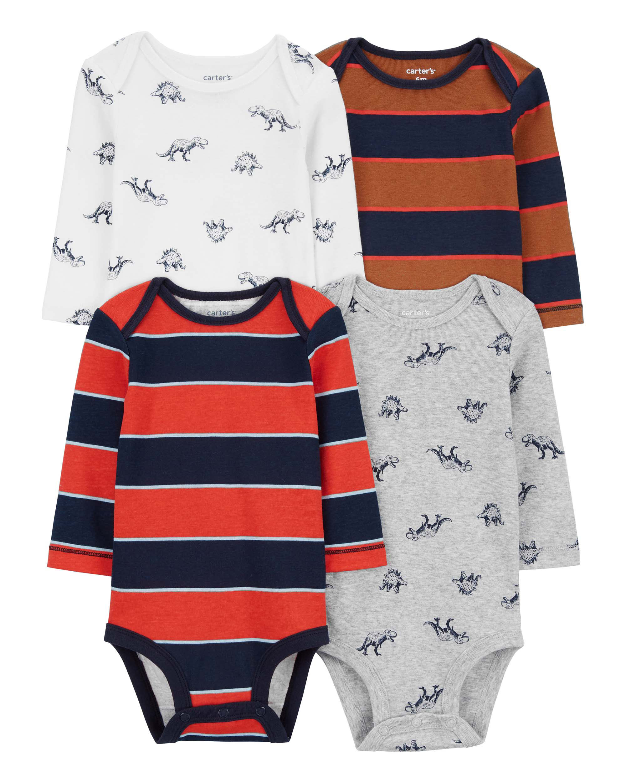 Carter's 4-Pack Long-Sleeve Different Bodysuits