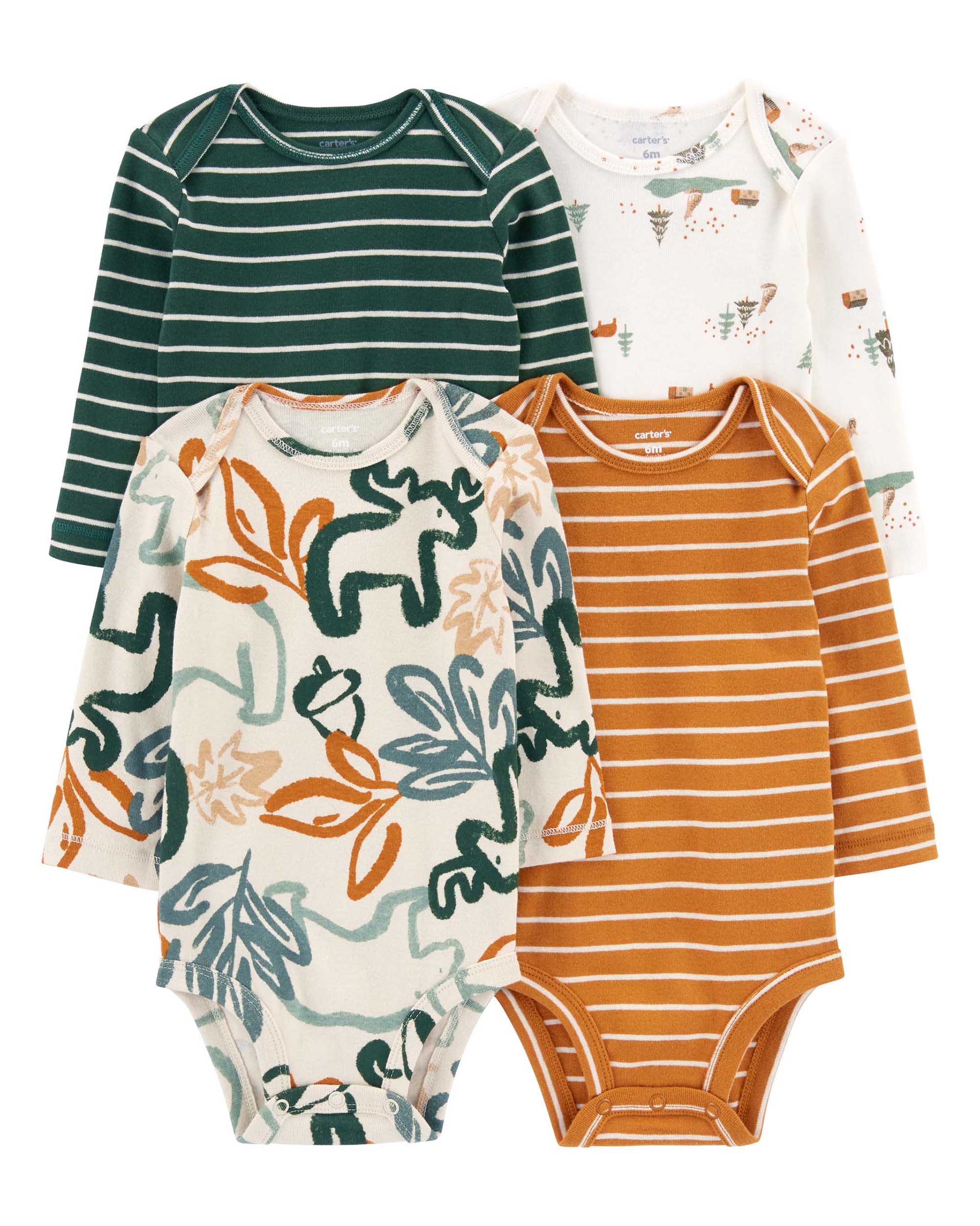 Carter's 4-Pack Long-Sleeve Bodysuits
