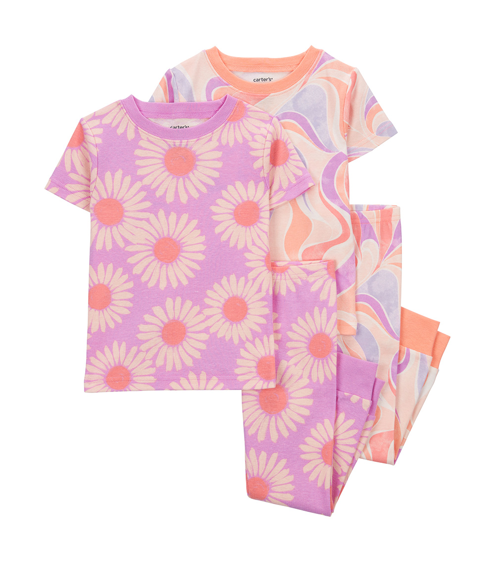 Carter's 4-Piece Daisy Print Cotton Pyjama Set