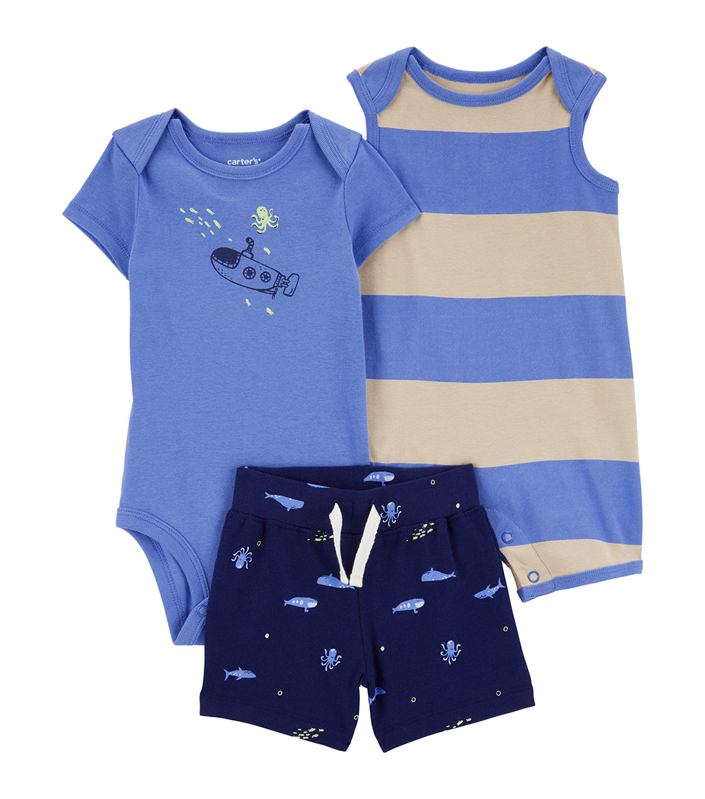 Carter's 3-Piece Sea Printed Bodysuit Set