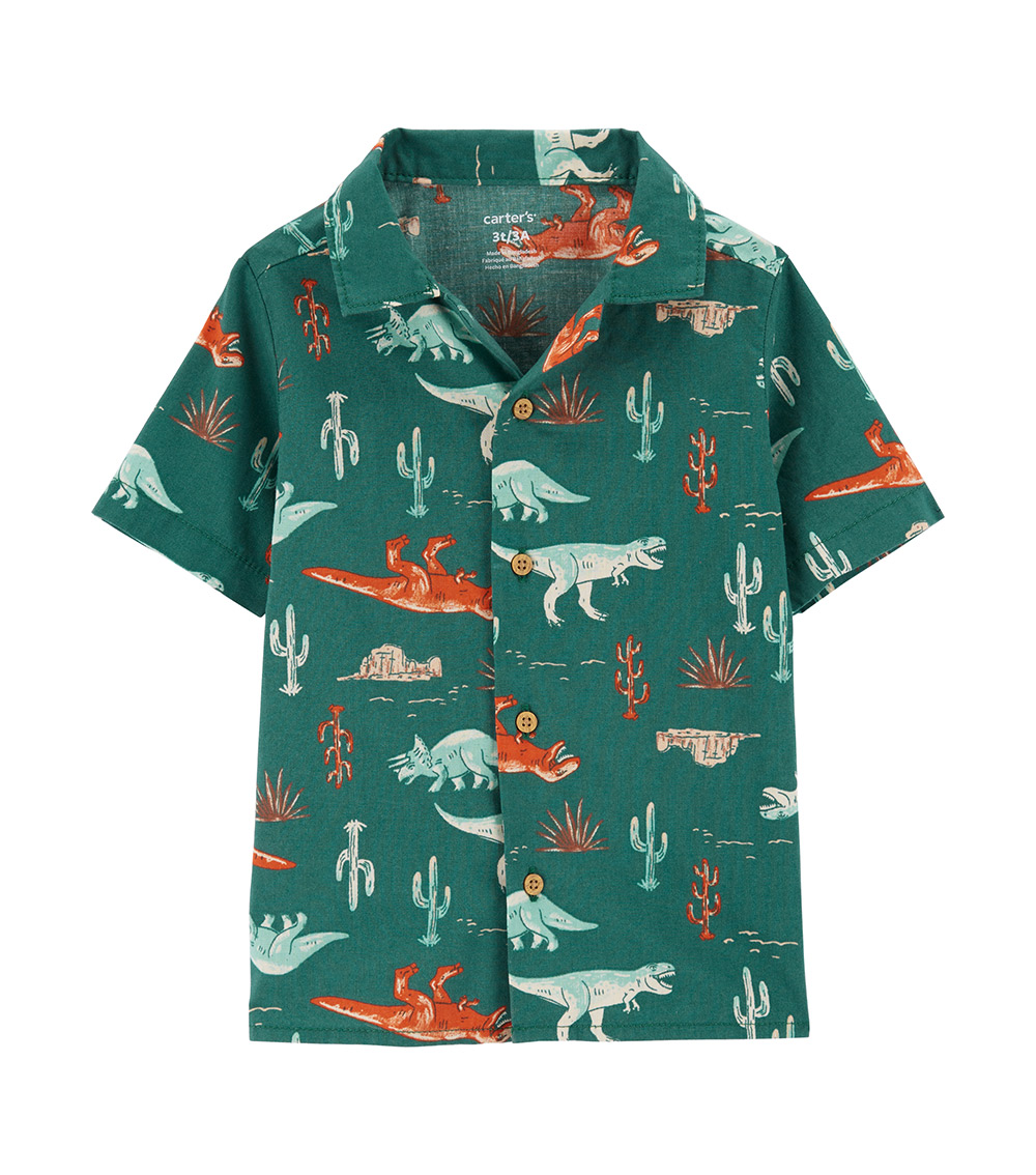 Carter's Dinosaur Printed Button-Front Shirt