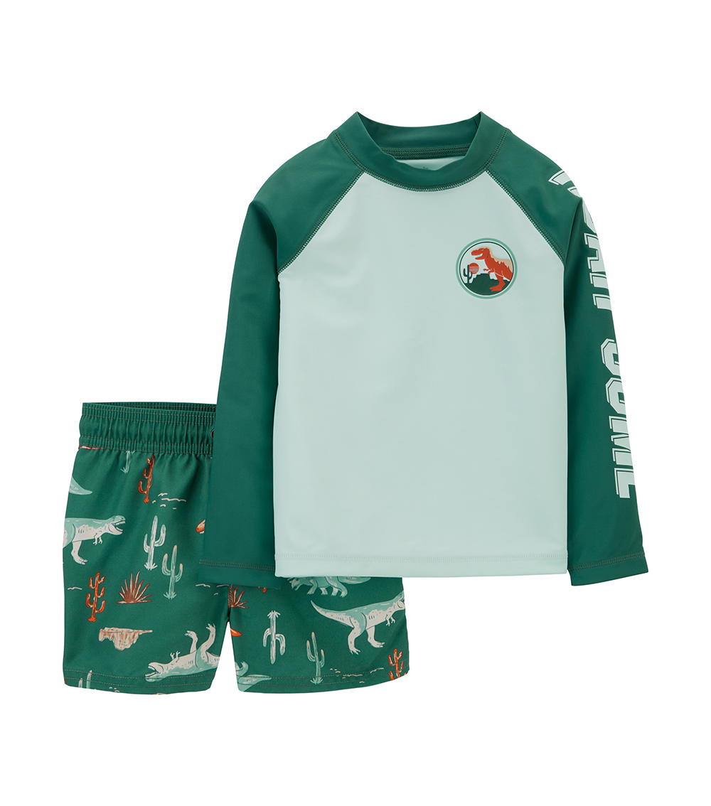 Carter's 2-Piece Roar-Some Dino Printed Rashguard Set