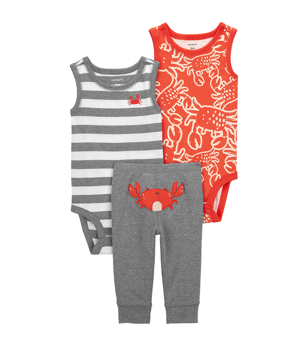 Carter's 3-Piece Crab Printed Little Character Set