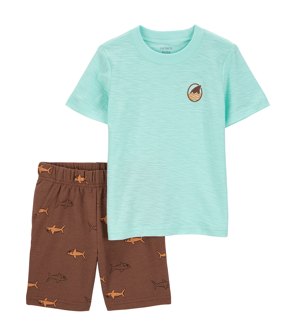 Carter's 2-Piece Shark Printed Tee and Shorts Set