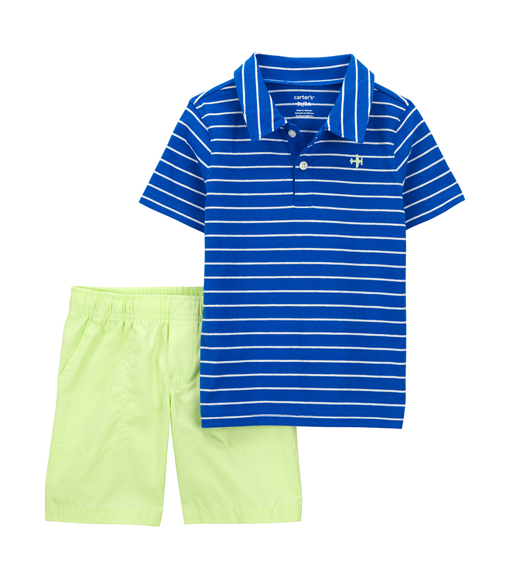 Carter's 2-Piece Striped Polo T-Shirt and Short Set
