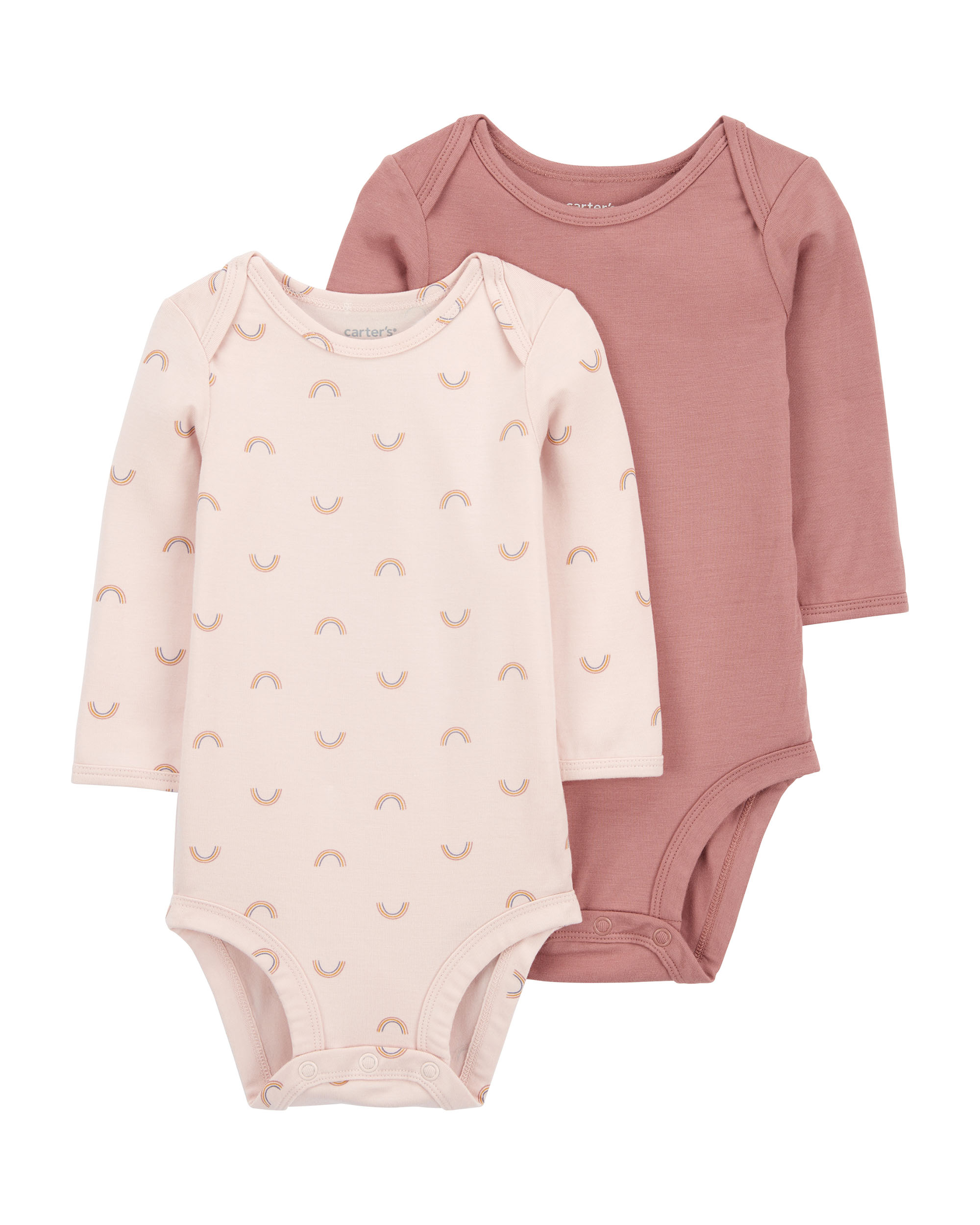 Carter's 2-Pack Rainbow Long Sleeve Bodysuits