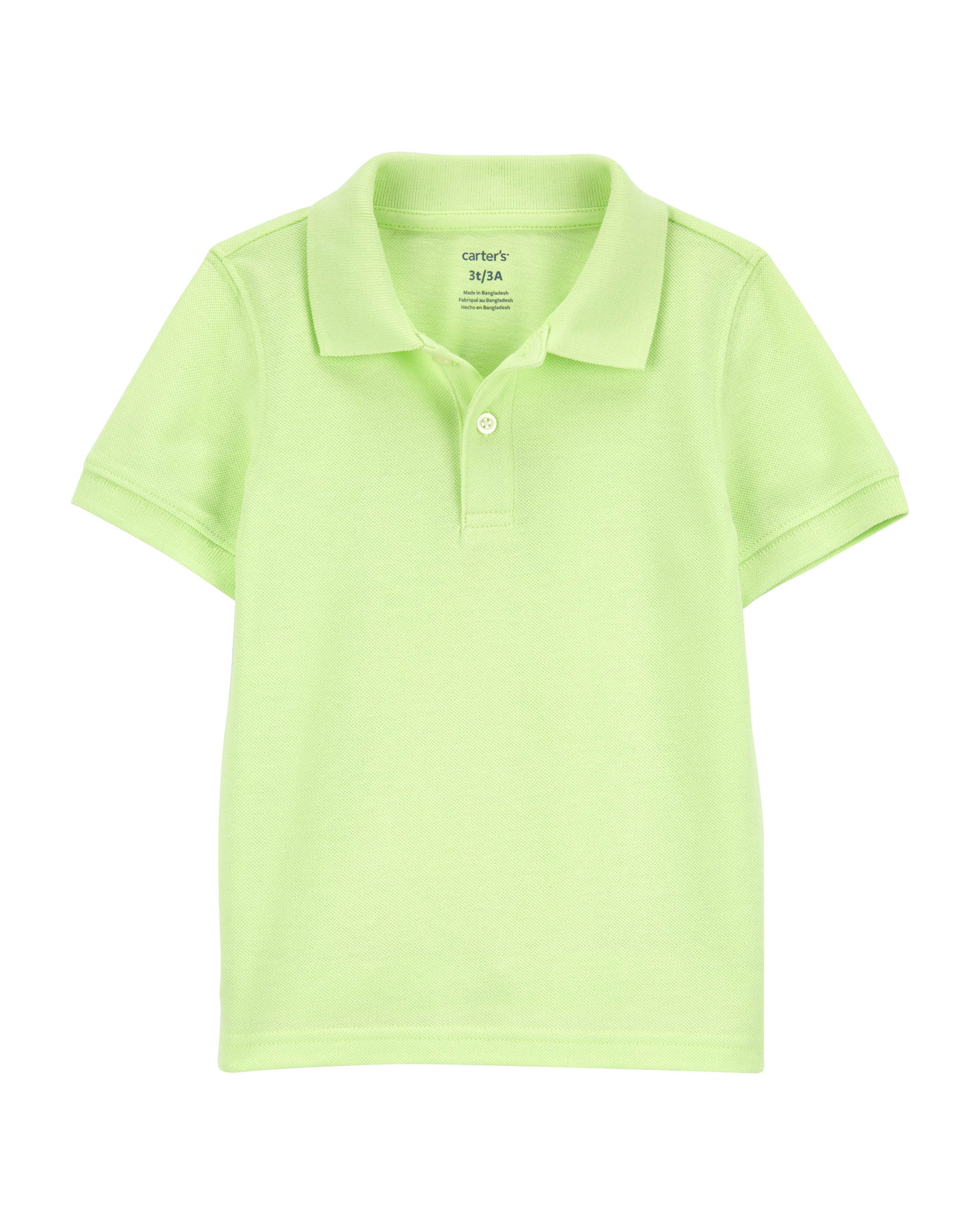 Carter's Lime Ribbed Collar Polo Shirt