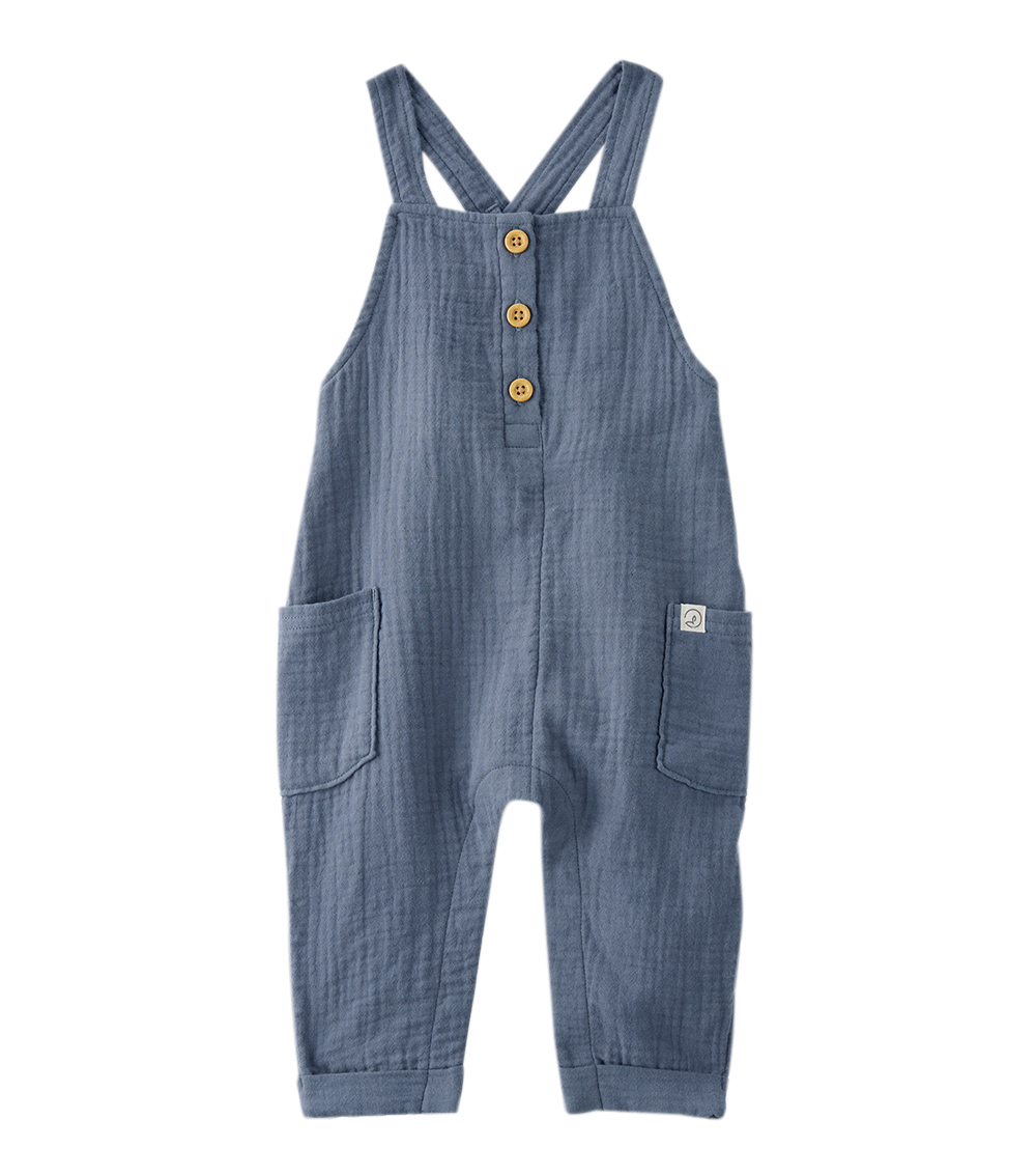 Little Planet Baby Neutral Gauze Overall, Blue