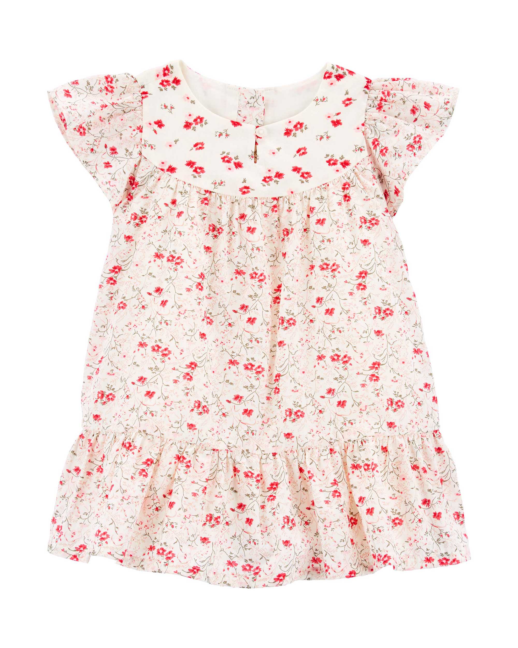 Oshkosh Floral Flutter-Sleeve Dress