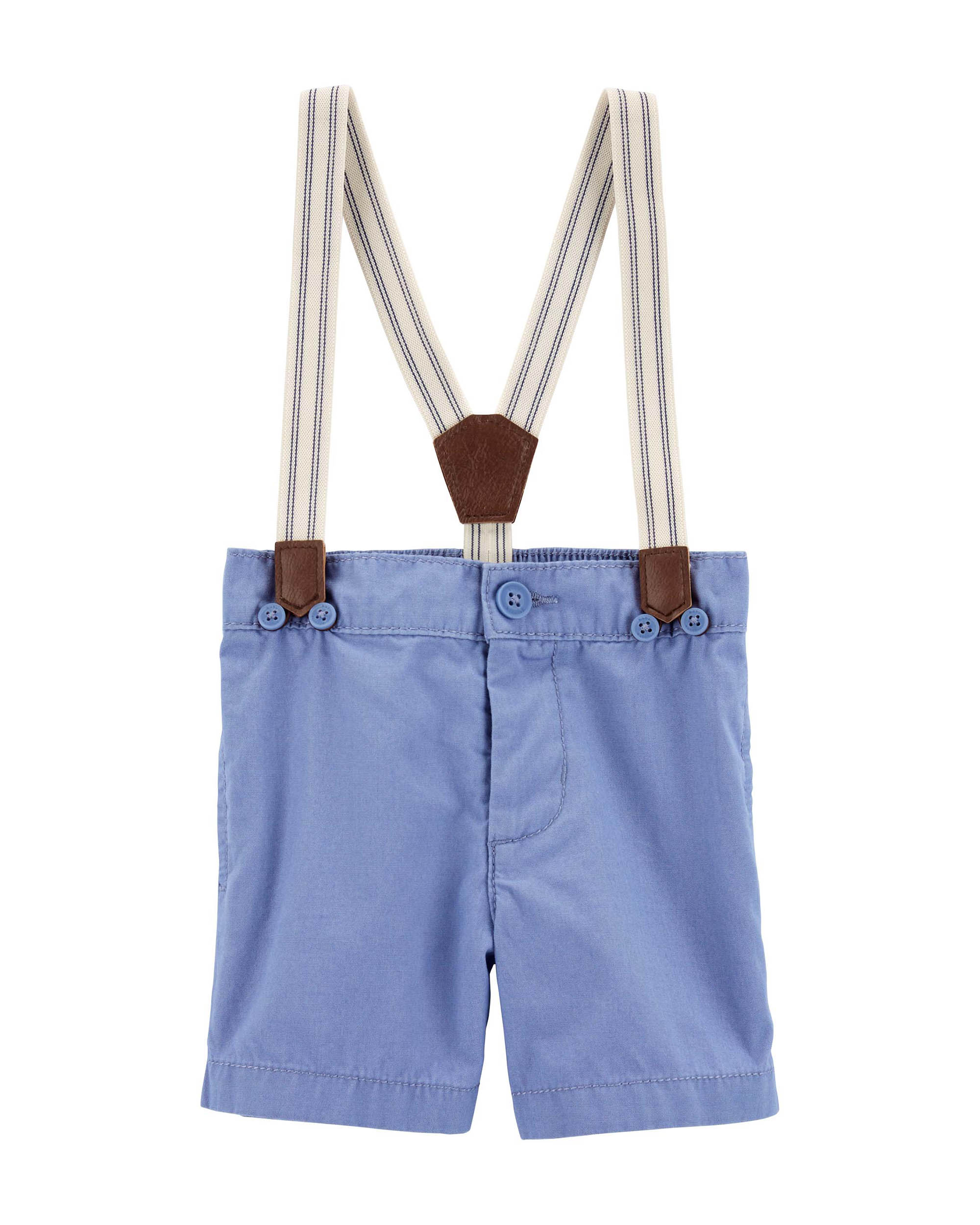 Oshkosh Striped Suspender Shorts