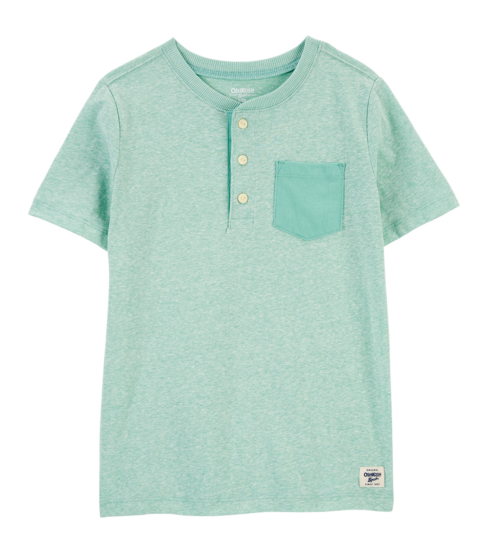Carter's Kid Boys Henley Polo, Green