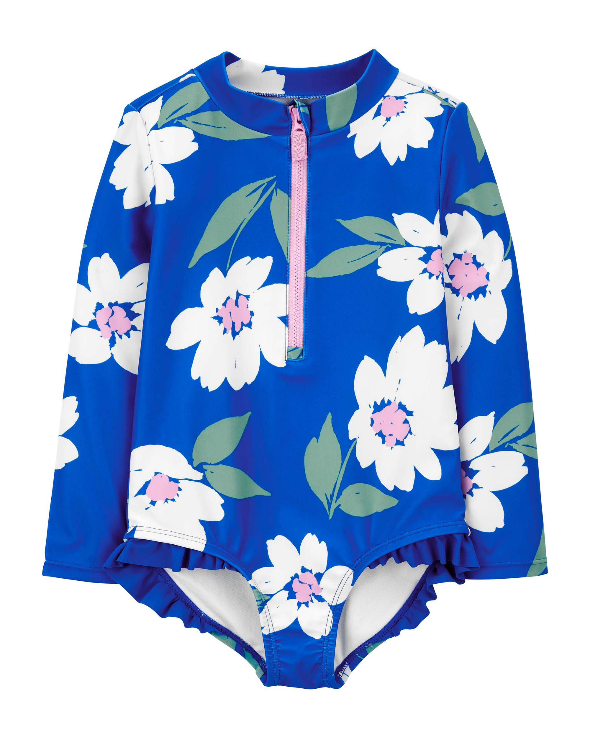 Carter's Floral Zip-Front Rashguard