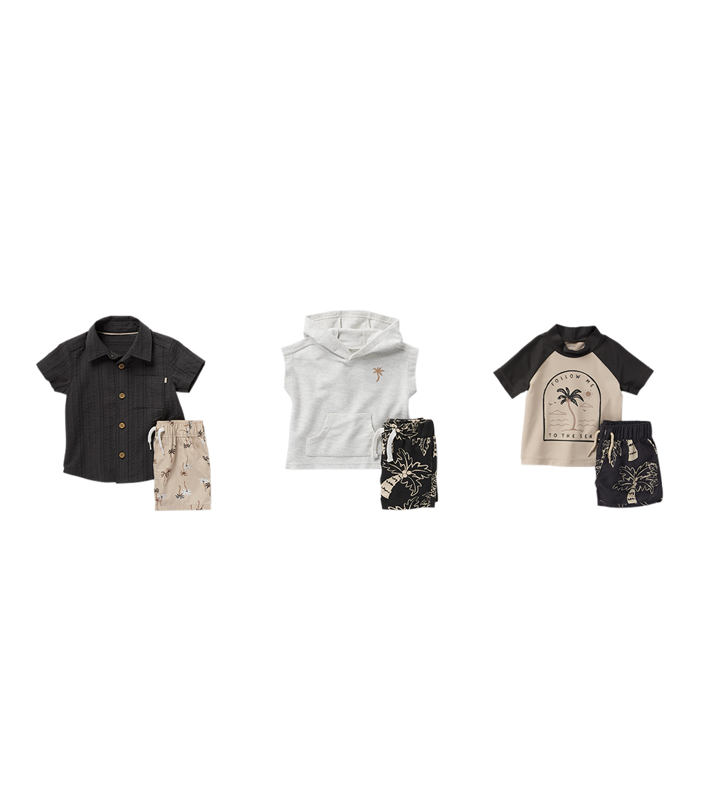 Carter's 2-Piece Button-Front Shirt and Palm Tree Short Set
