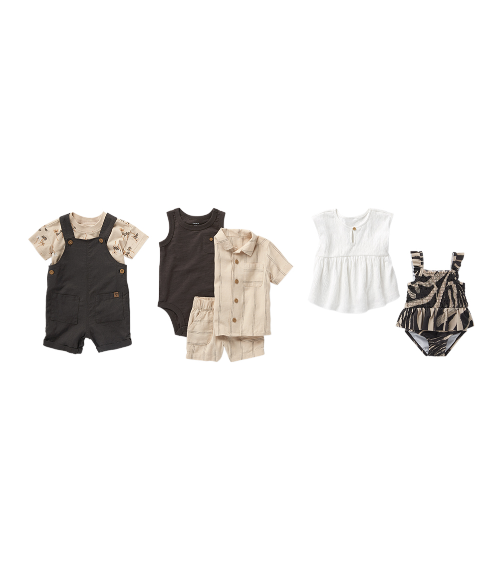 Carter's 2-Piece Palm Tree Printed Tee and Shortall Set