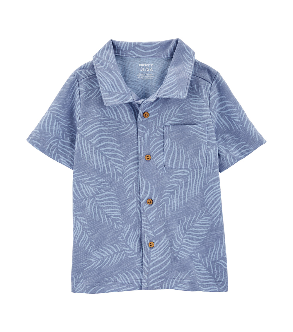 Carter's Palm Tree Leaves Printed Button-Down Shirt