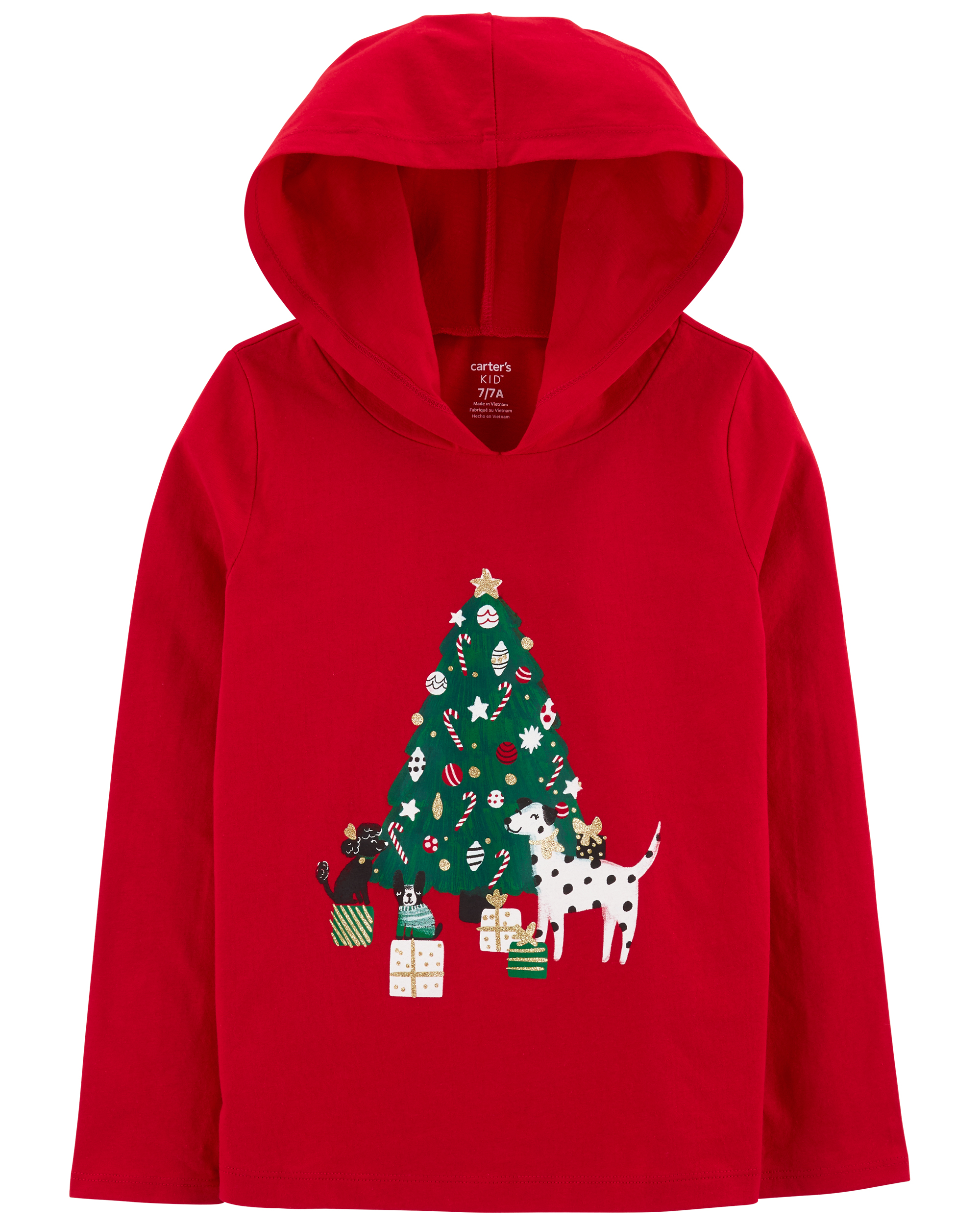 OshKosh B'gosh FA23 KG Knit Top red holiday hood top