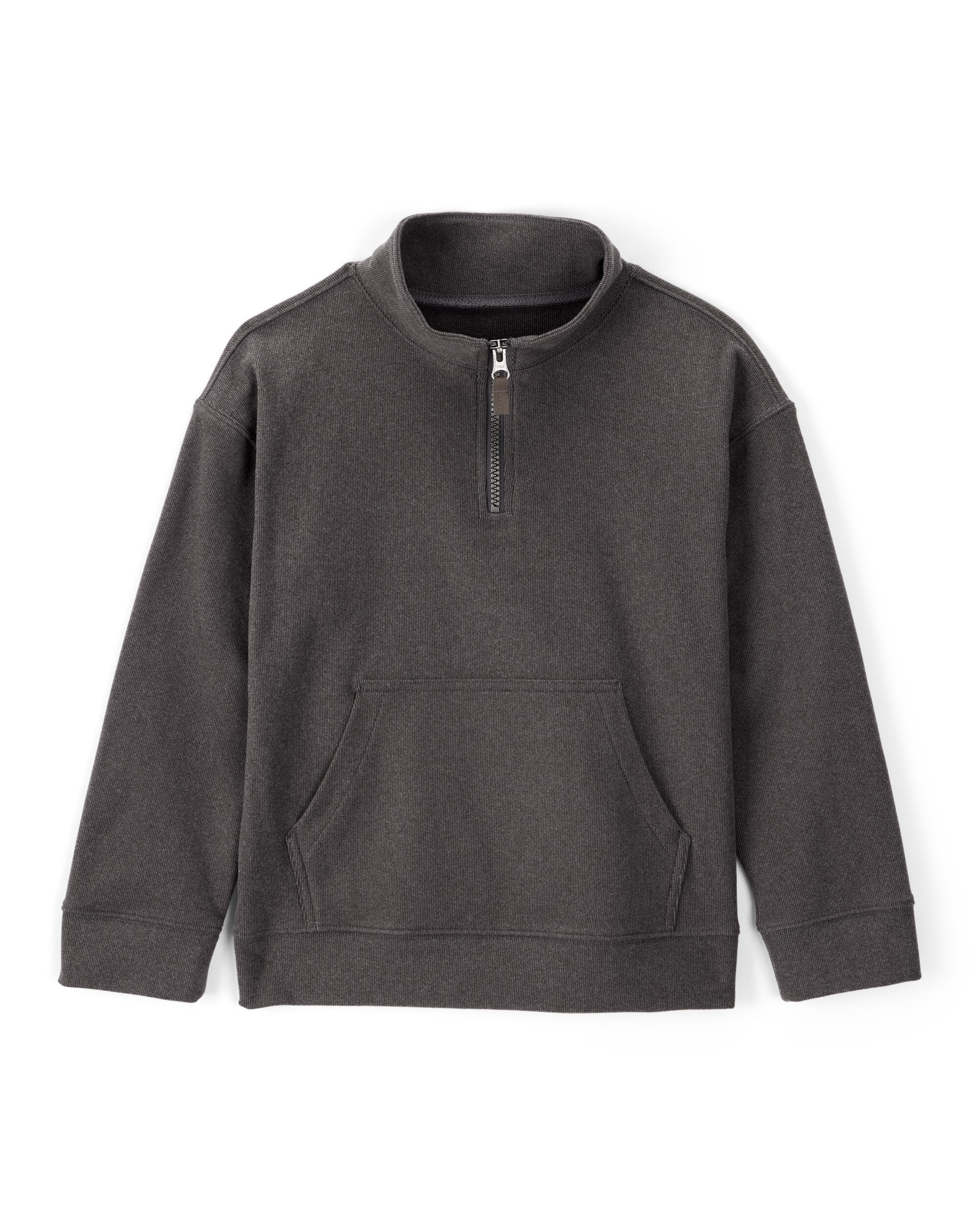 Carter's Boys Long-Sleeve Quarter-Zip Pullover Sweatshirt, Grey 