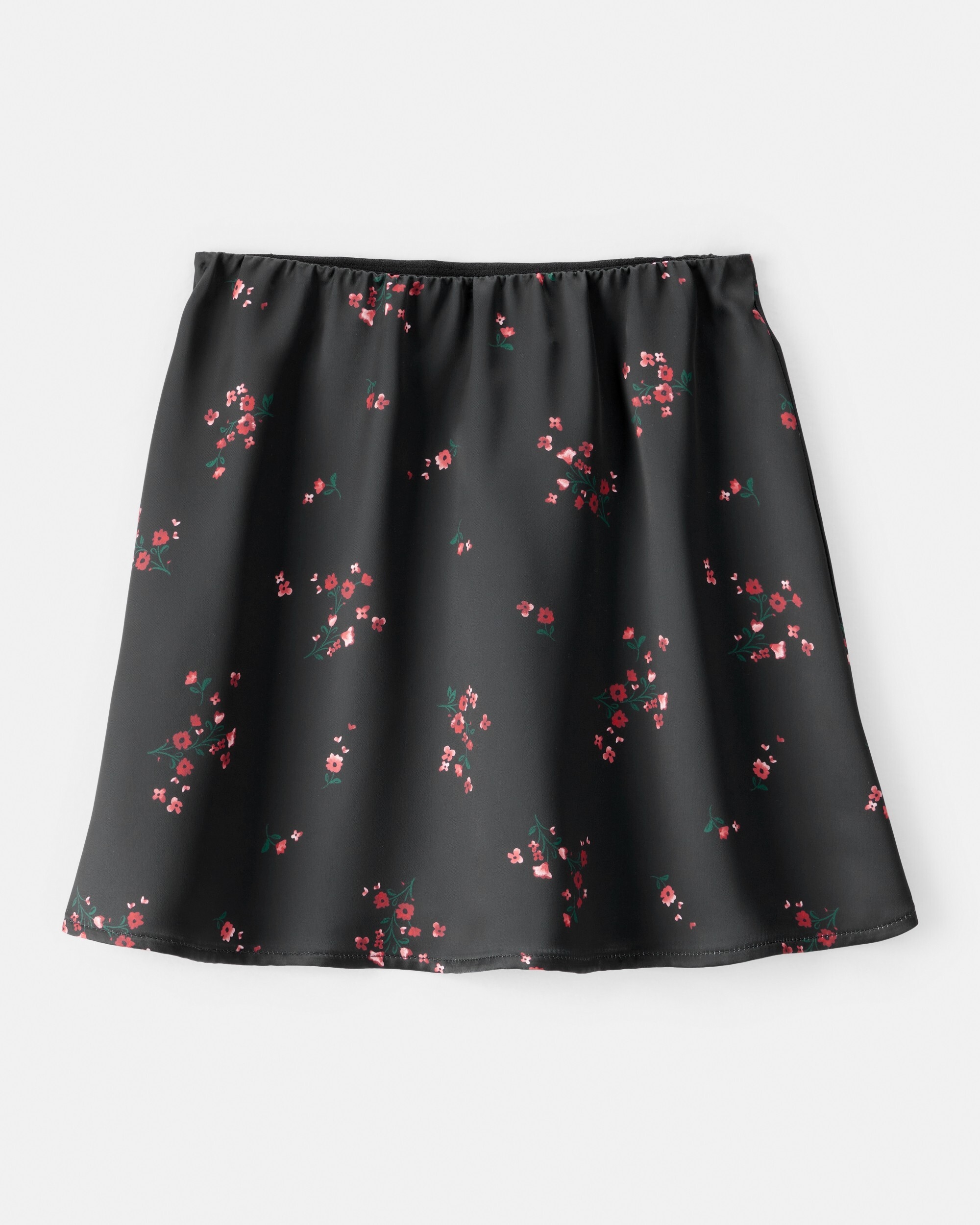 Carter's Girls Floral Print Satin Woven Skort, Black 