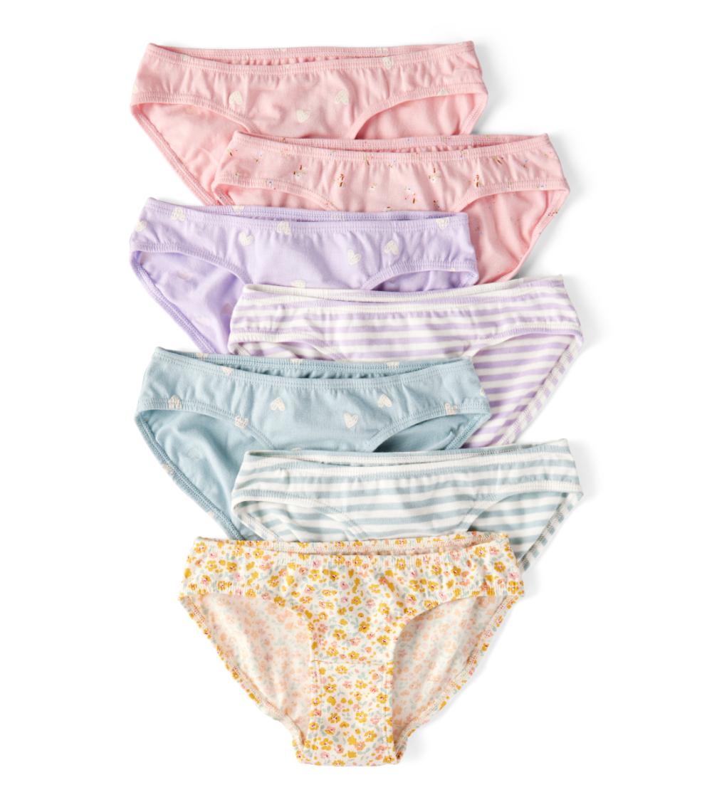 Carter's Toddler Girls Floral Heart Print 7 Pack Bikini Briefs, Multicolor