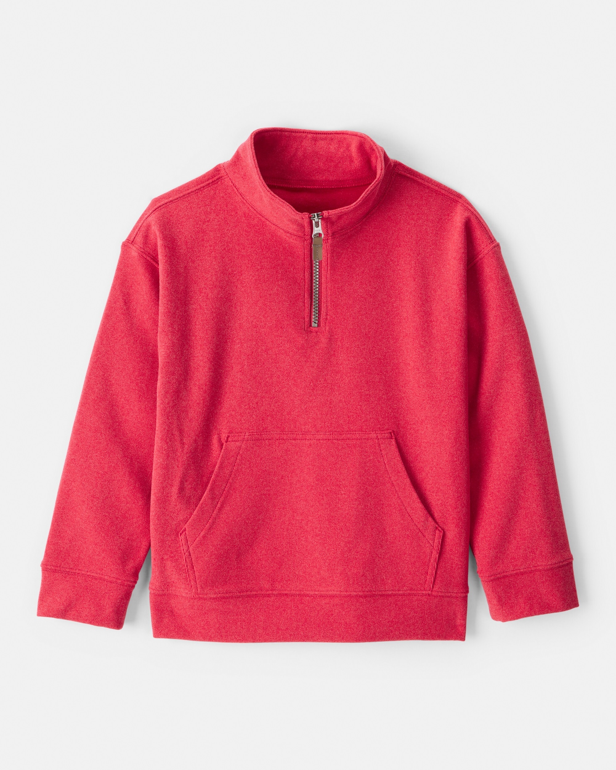 Carter's Boys Long-Sleeve Quarter-Zip Pullover Sweatshirt, Red 