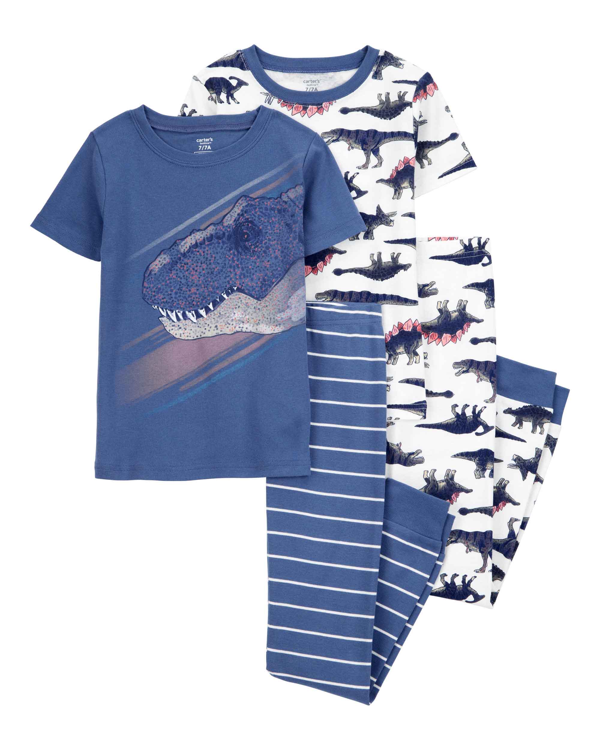 Carter's 4-Piece Dinosaur Print Slip-On Pyjamas Set