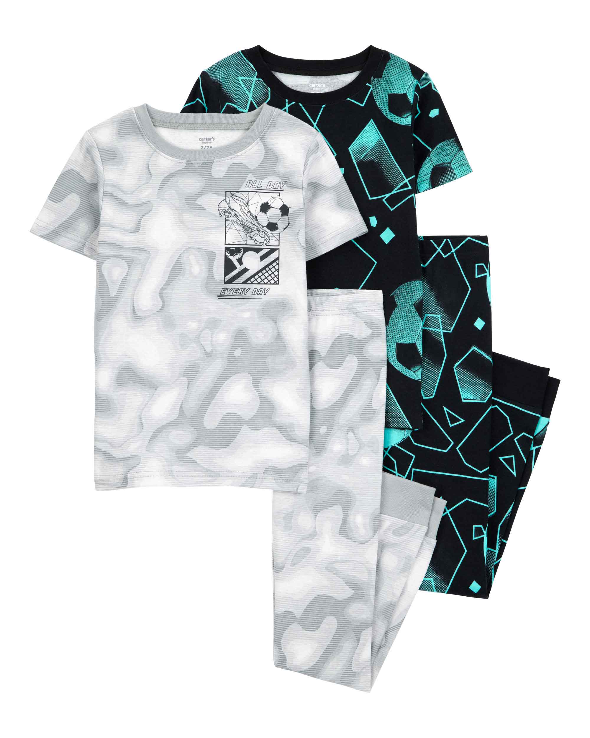 Carter's 4-Piece Sports Print Slip-On Pyjamas Set