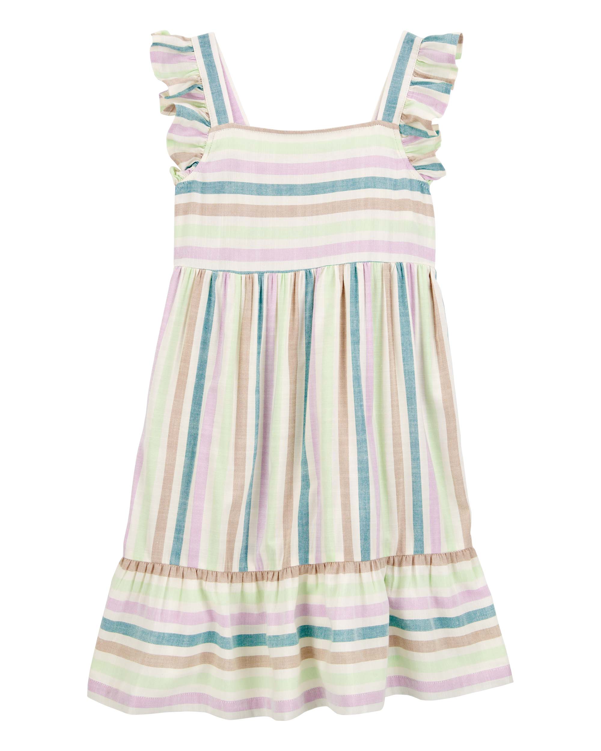 Carter's Striped Flutter-Sleeved Dress