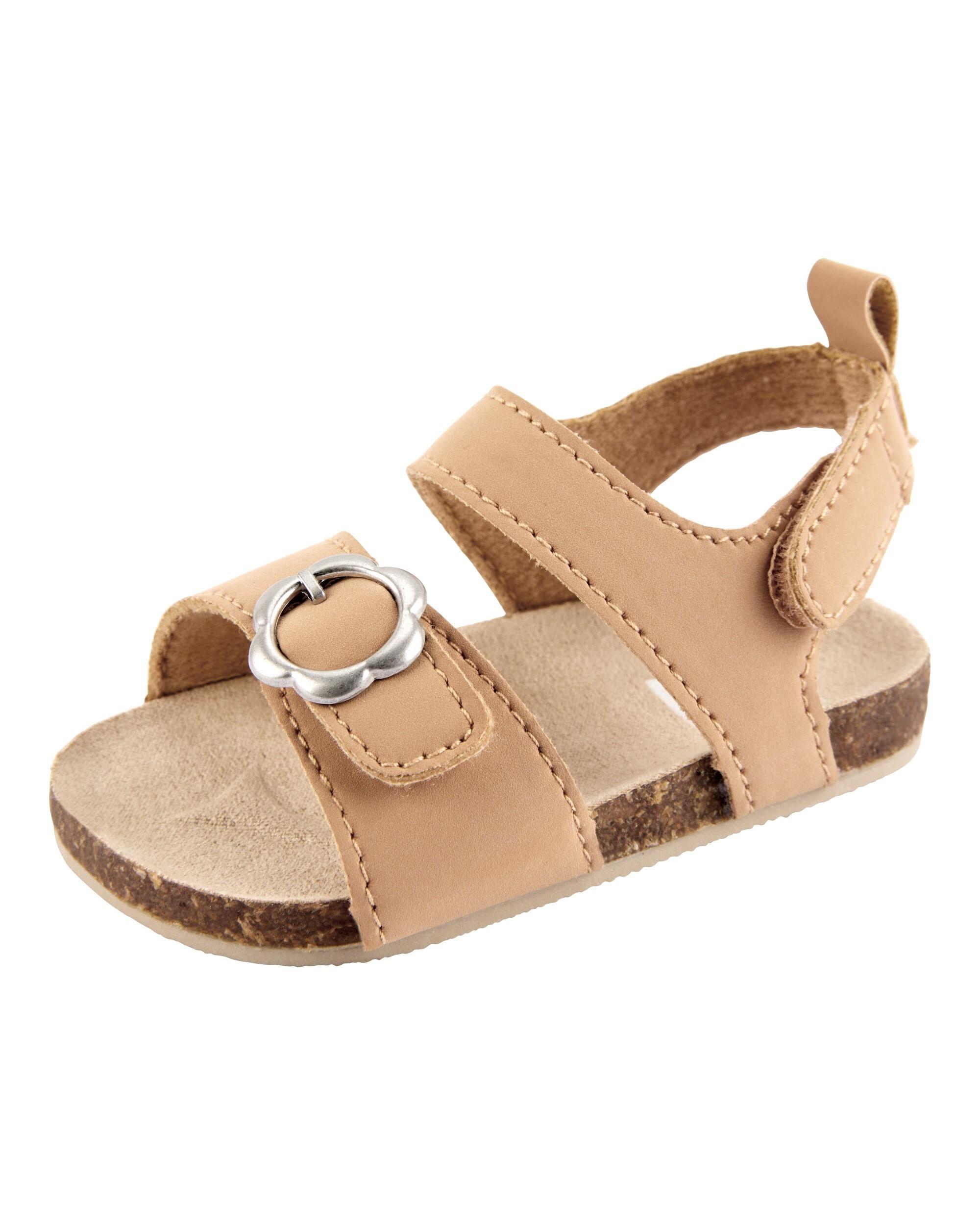 Carter's Girl Sunny Flower Cork Sandals, Tan