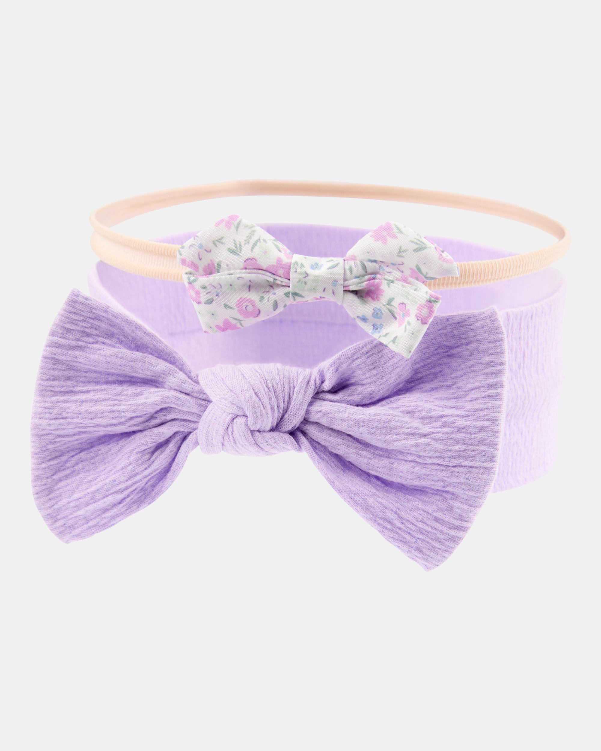 Carter's Baby Girls 2 Pack Textured Headwraps, Multicolor