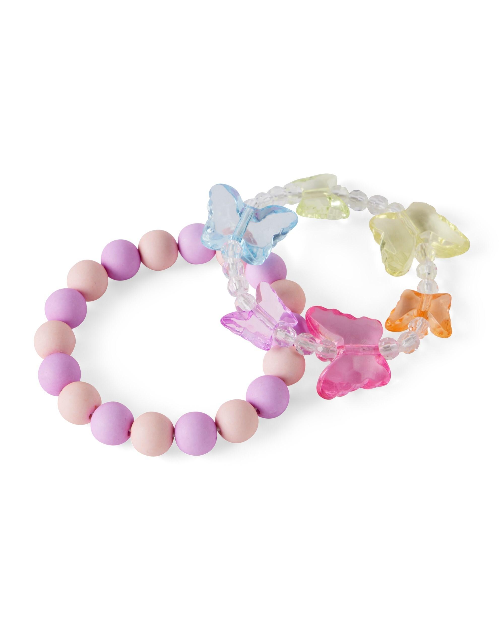Carter's Toddler Girl Rainbow Butterfly Bracelets, Multi - Pack of 2