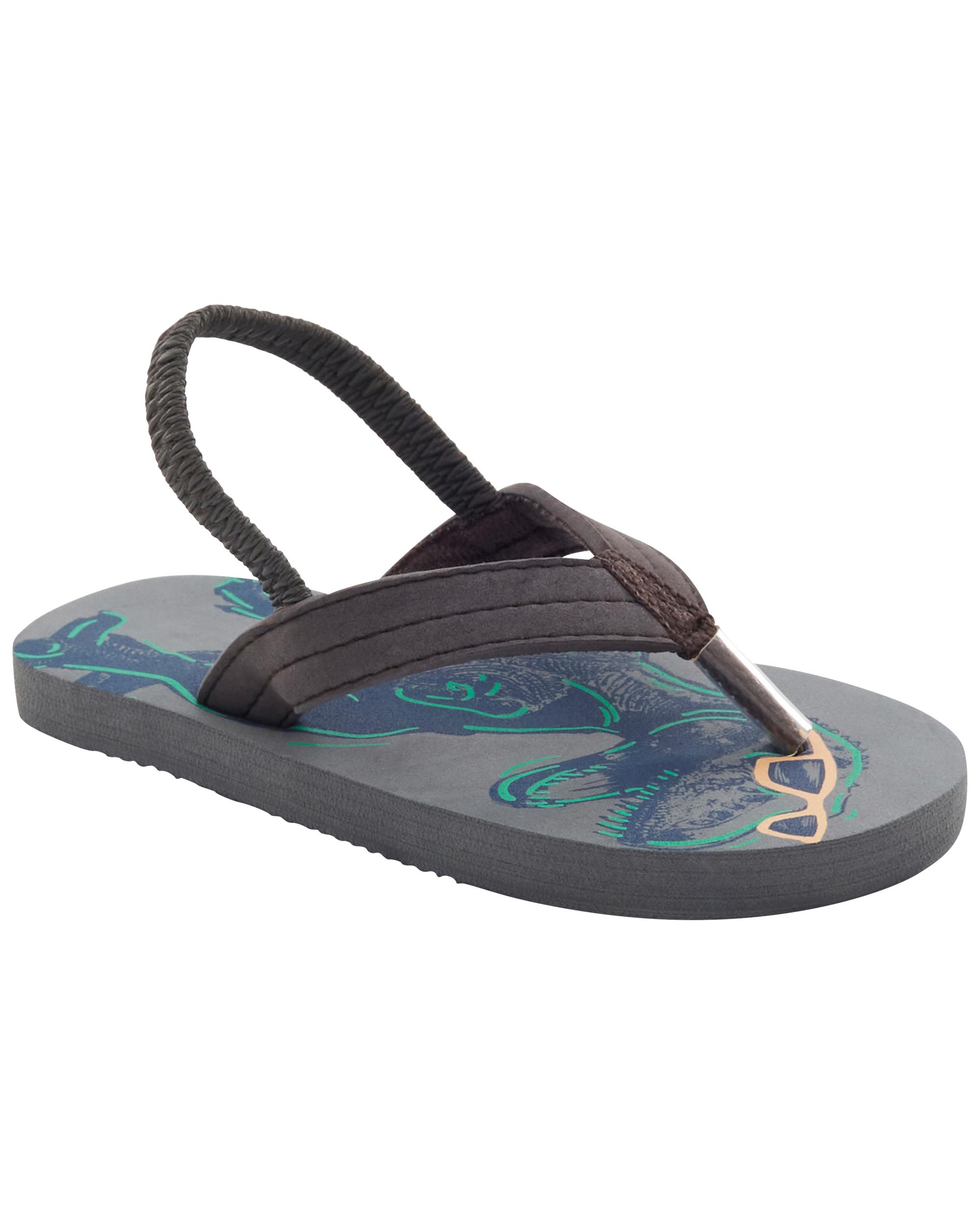 Carter's Dino Printed Slip-On Flip Flops