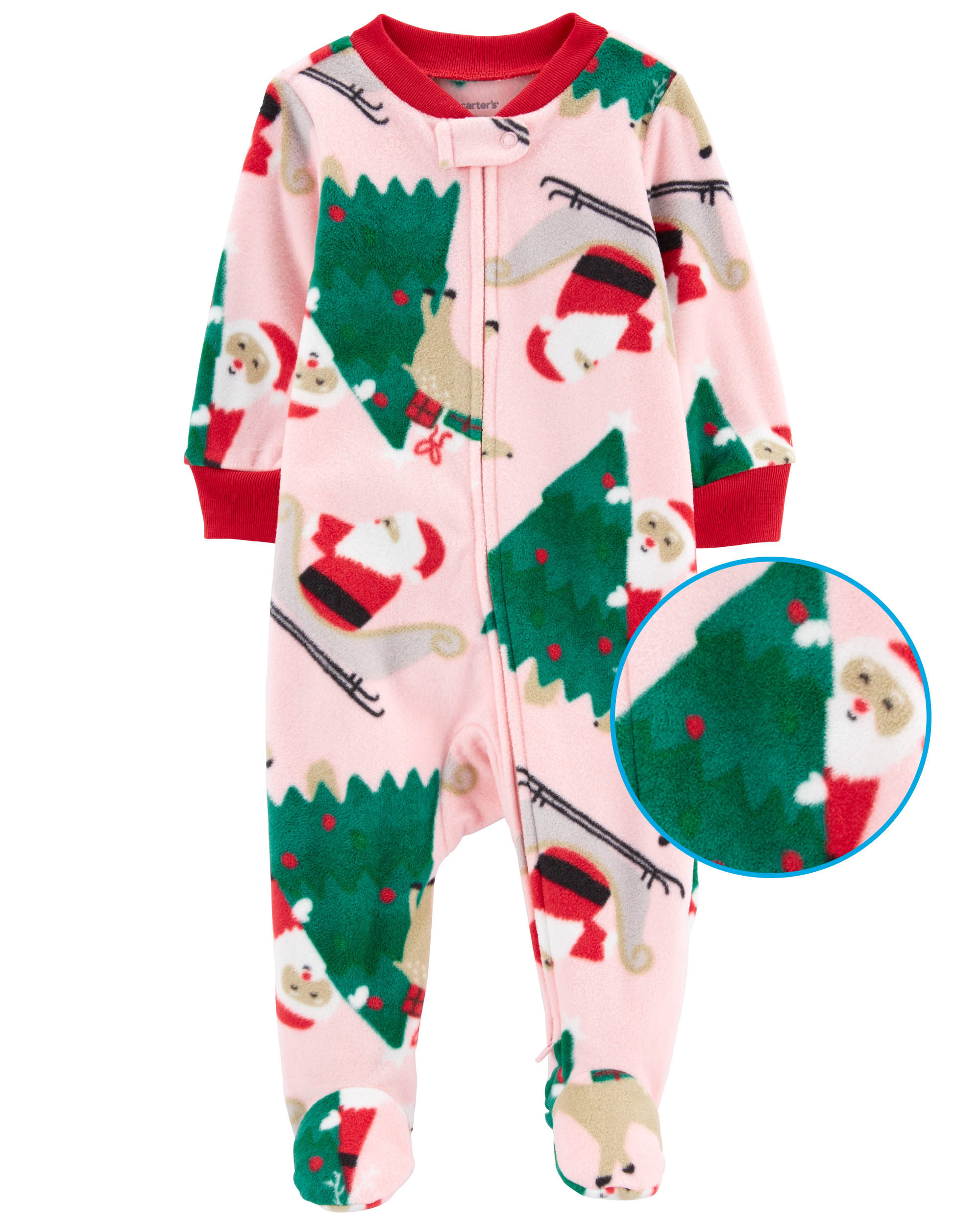 Carter's Santa Fleece Zip-Up Sleep & Play